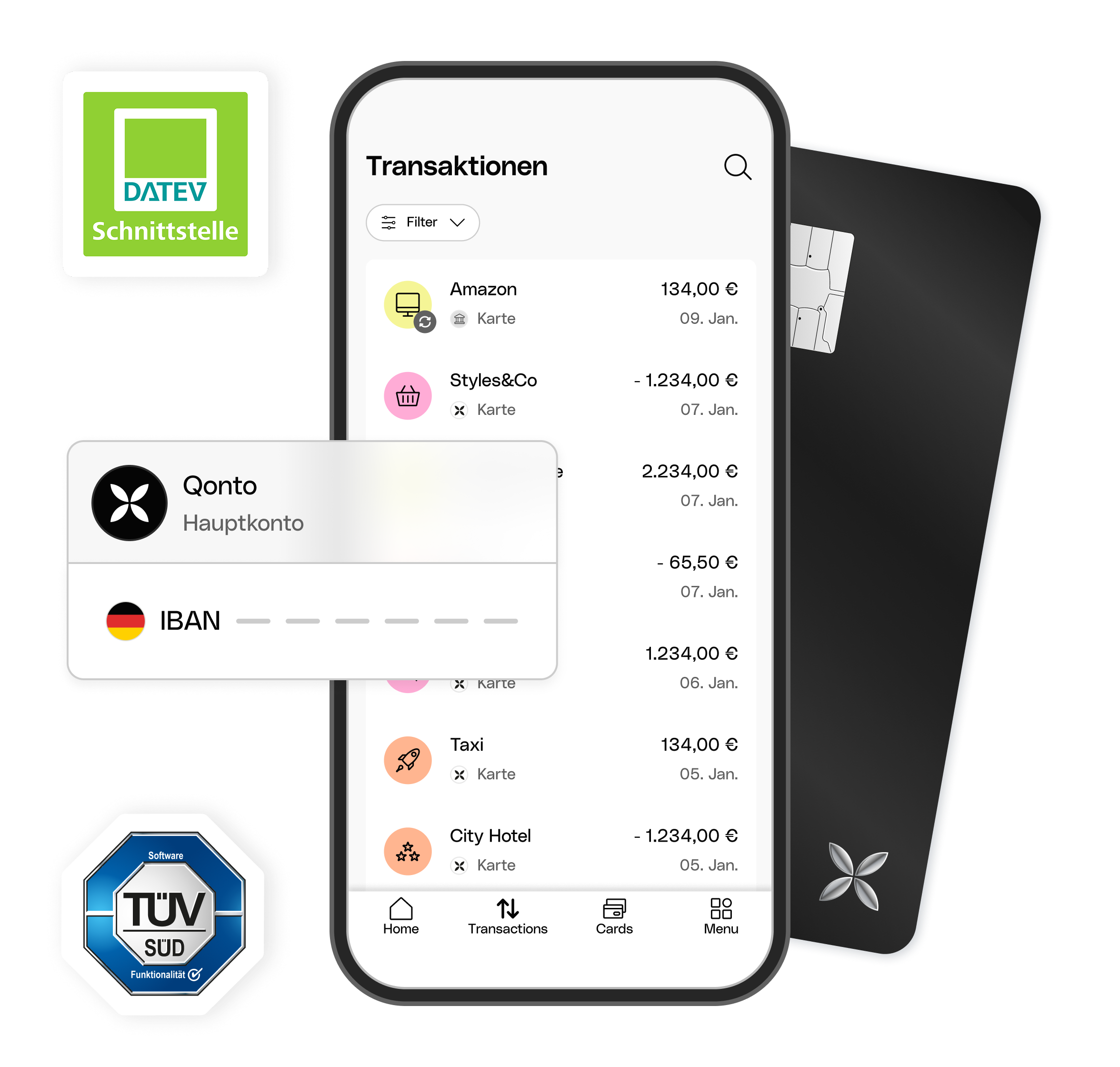 WEB  UI Hero TopicHighlight Bento Business Account Xcard TUV DATEV