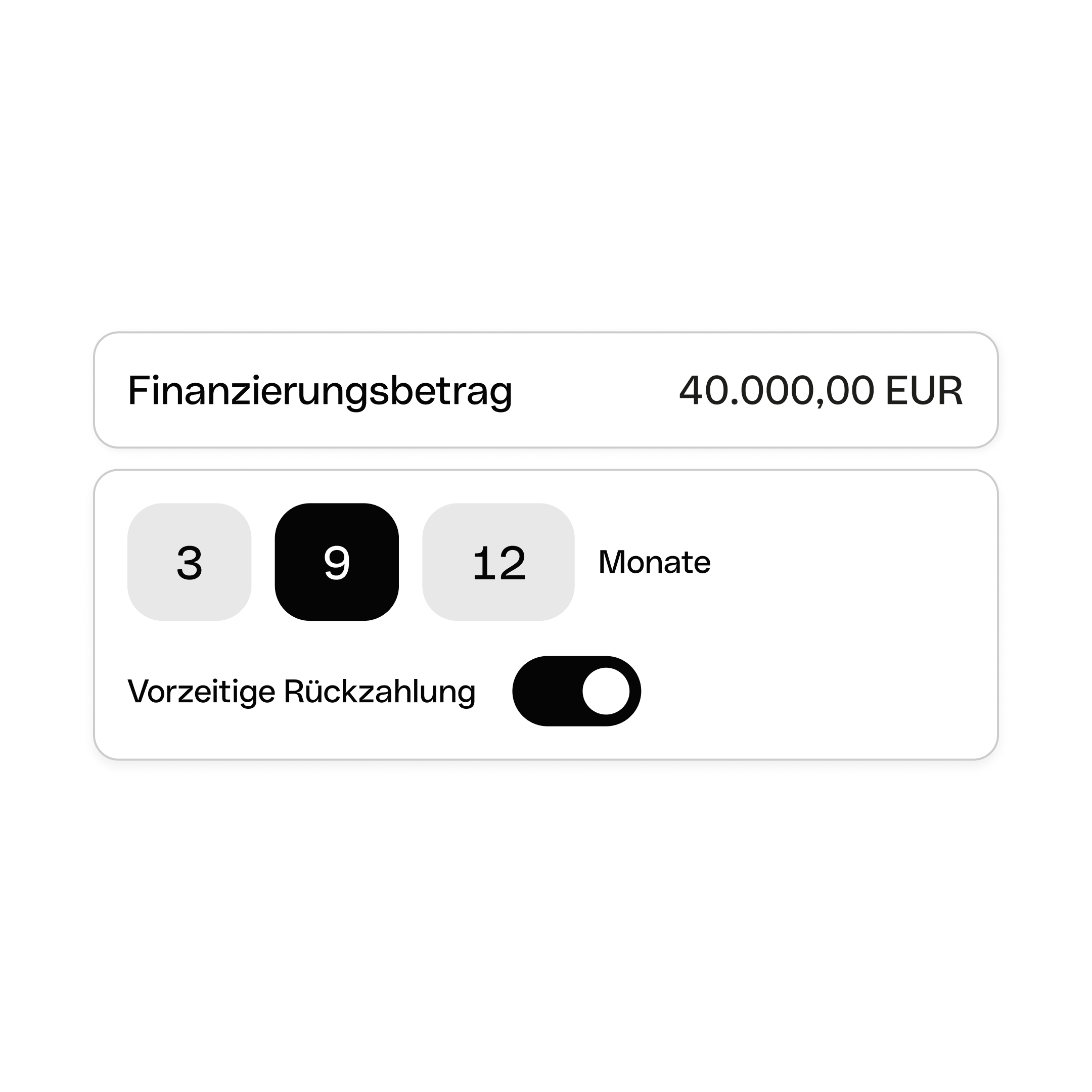 Web-Benutzeroberfläche # Finanzierung einfach