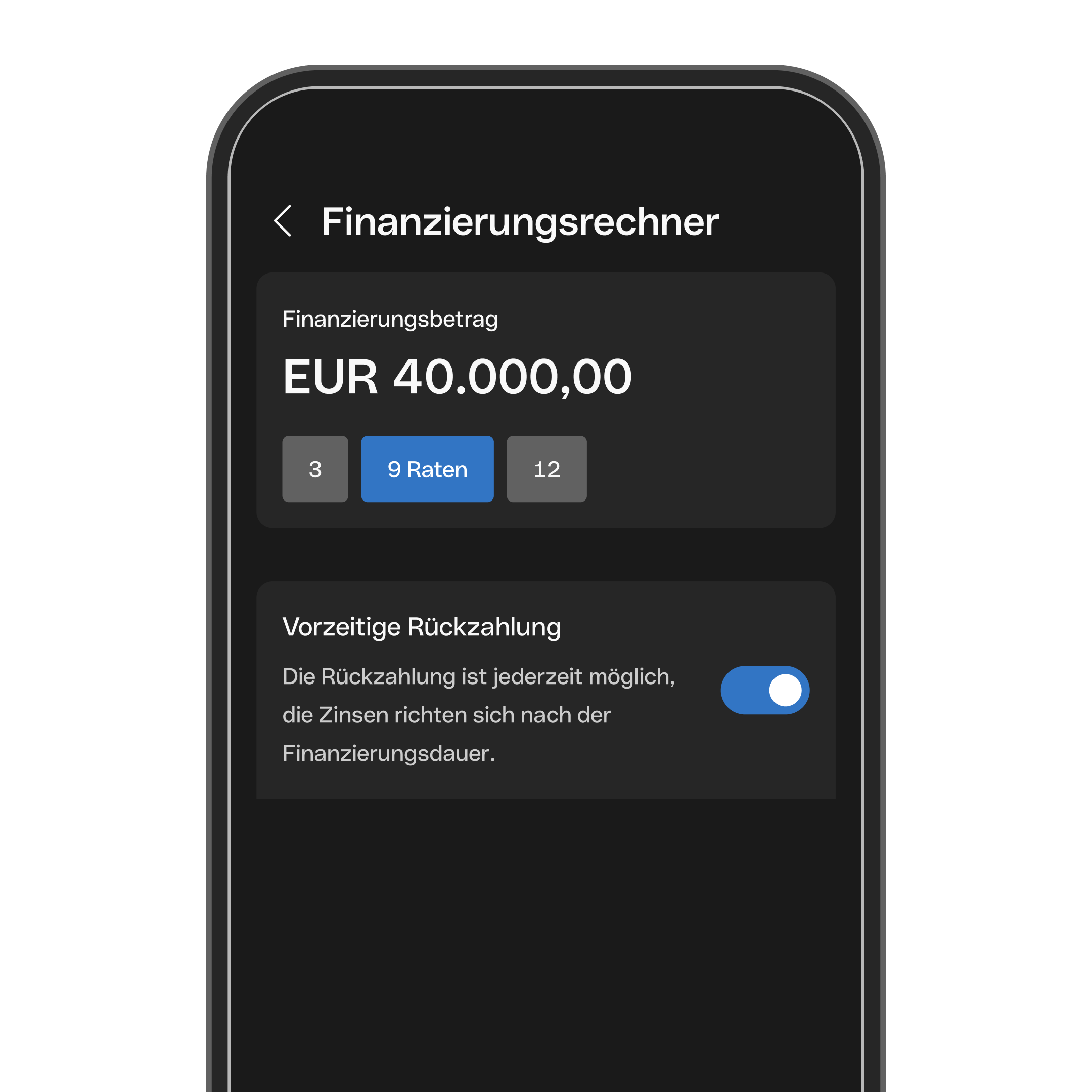 WEB AT UI Hero TopicHighlight Bento Headline Cards Financing Simulation DarkMode WbRvmp