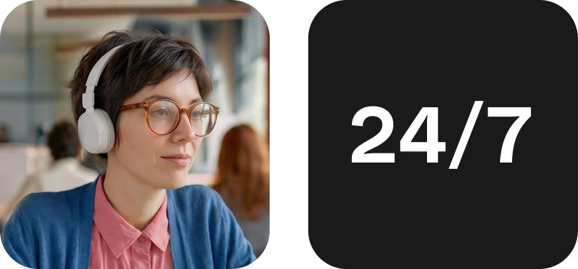 Assistance clientèle 24h/24 et 7j/7 - Mode sombre