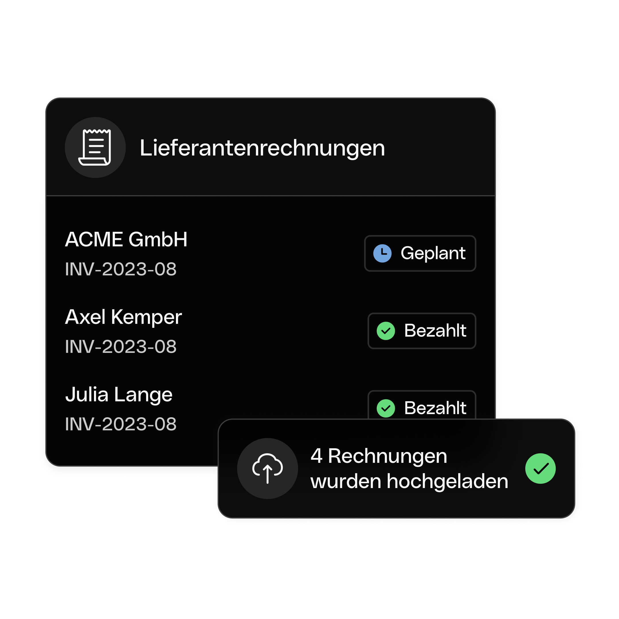 WEB AT UI Hero TopicHighlight Bento Headline Cards Invoicing Upload Invoice DarkMode WbRvmp