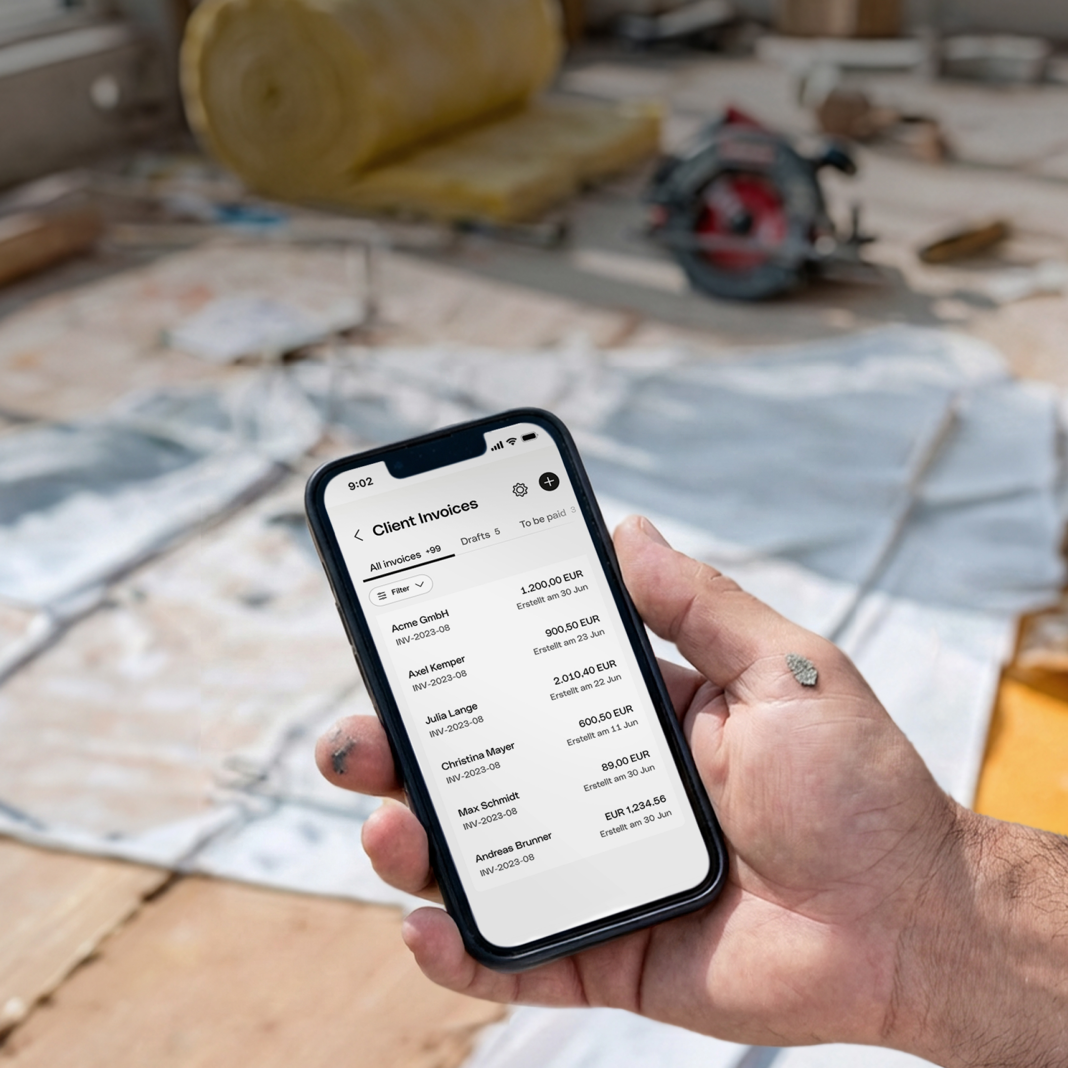 WEB ENDE BrandMockup Hero TopicHighlight Bento Headline Cards Tiles BM06 Client Invoicing WbRvmp