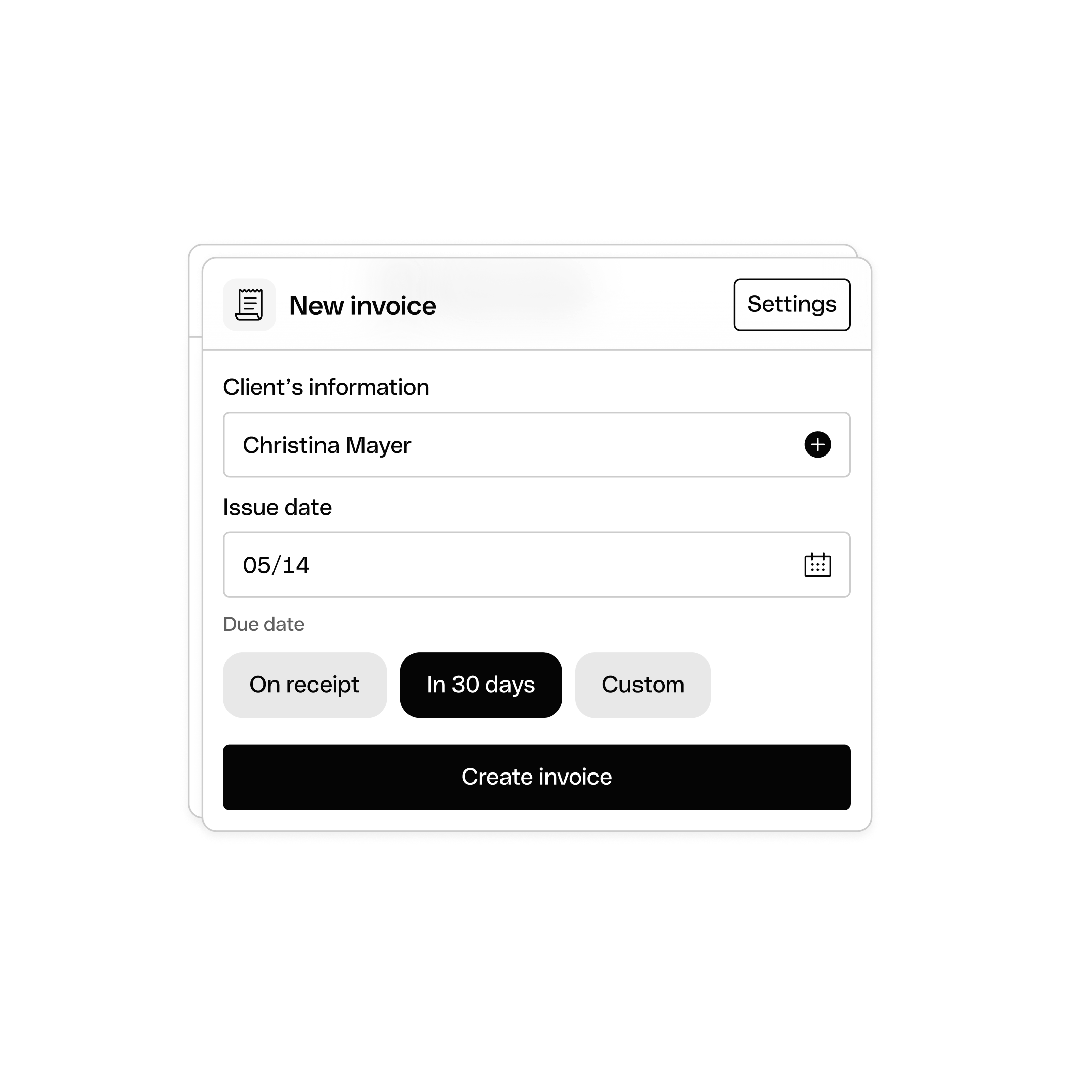 New Invoice Creation