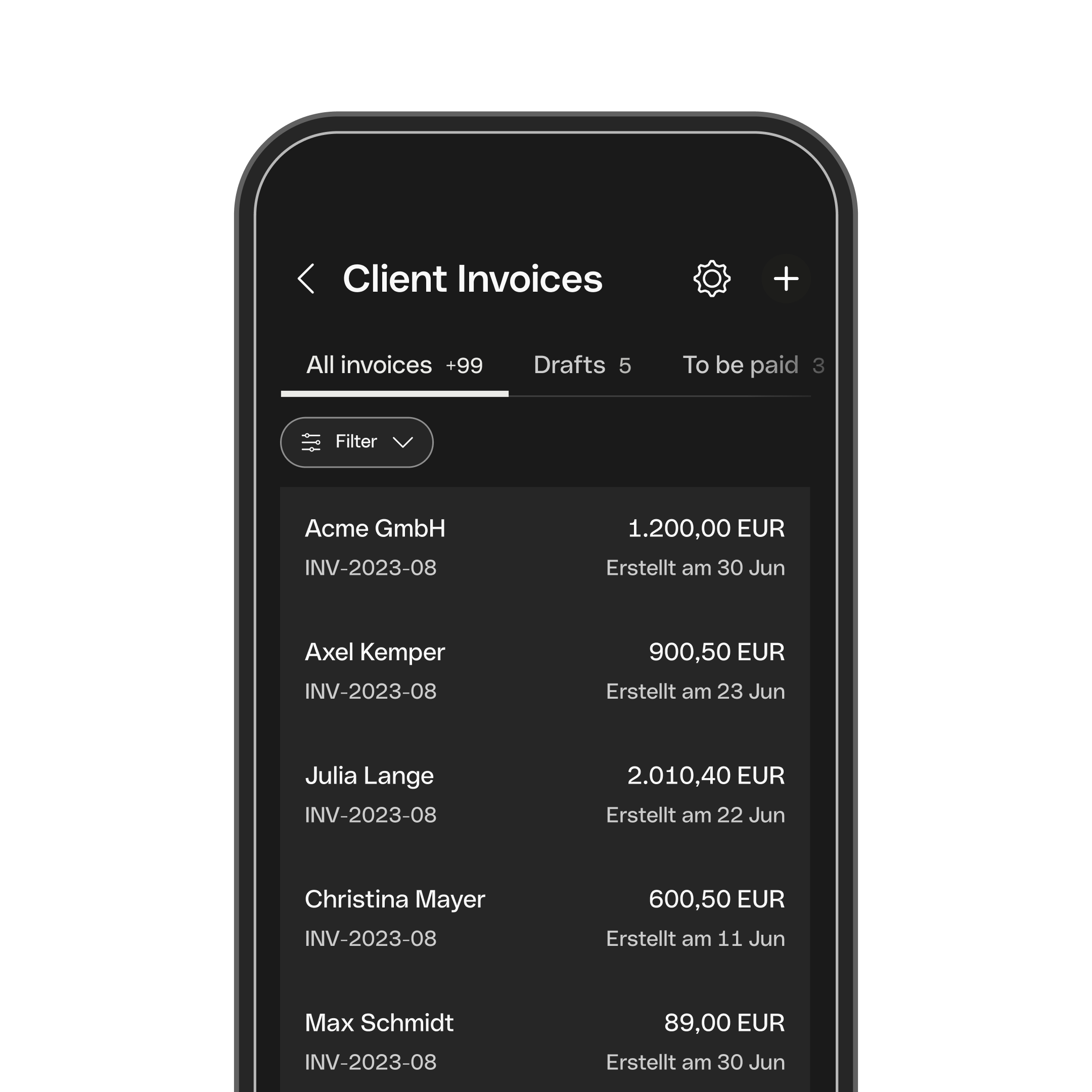 WEB ENDE UI Hero TopicHighlight Bento Headline Cards Clients Invoices DarkMode WbRvmp