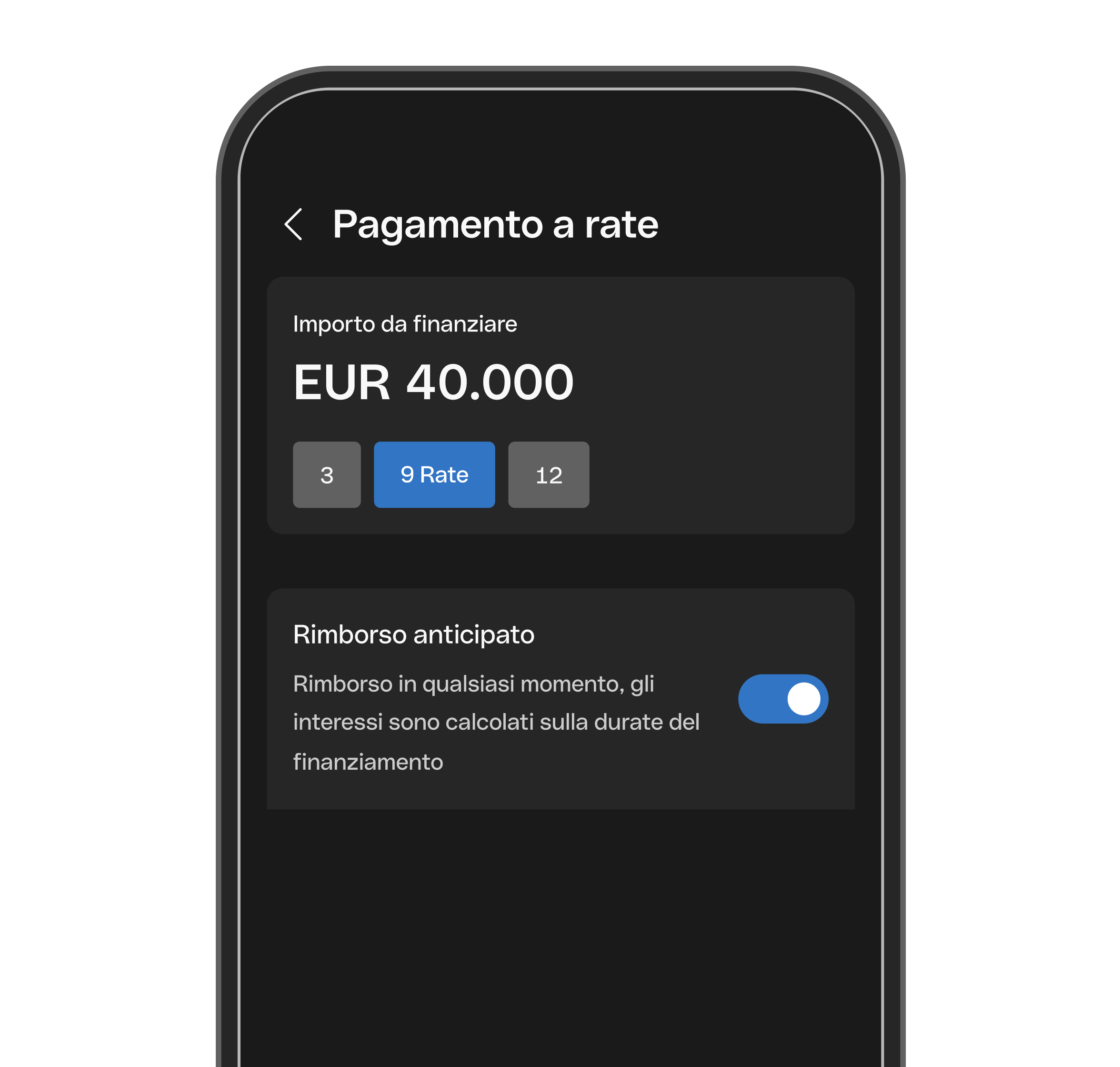 WEB IT UI Hero TopicHighlight Bento Headline Cards Finanziamento Simulazione DarkMode WbRvmp