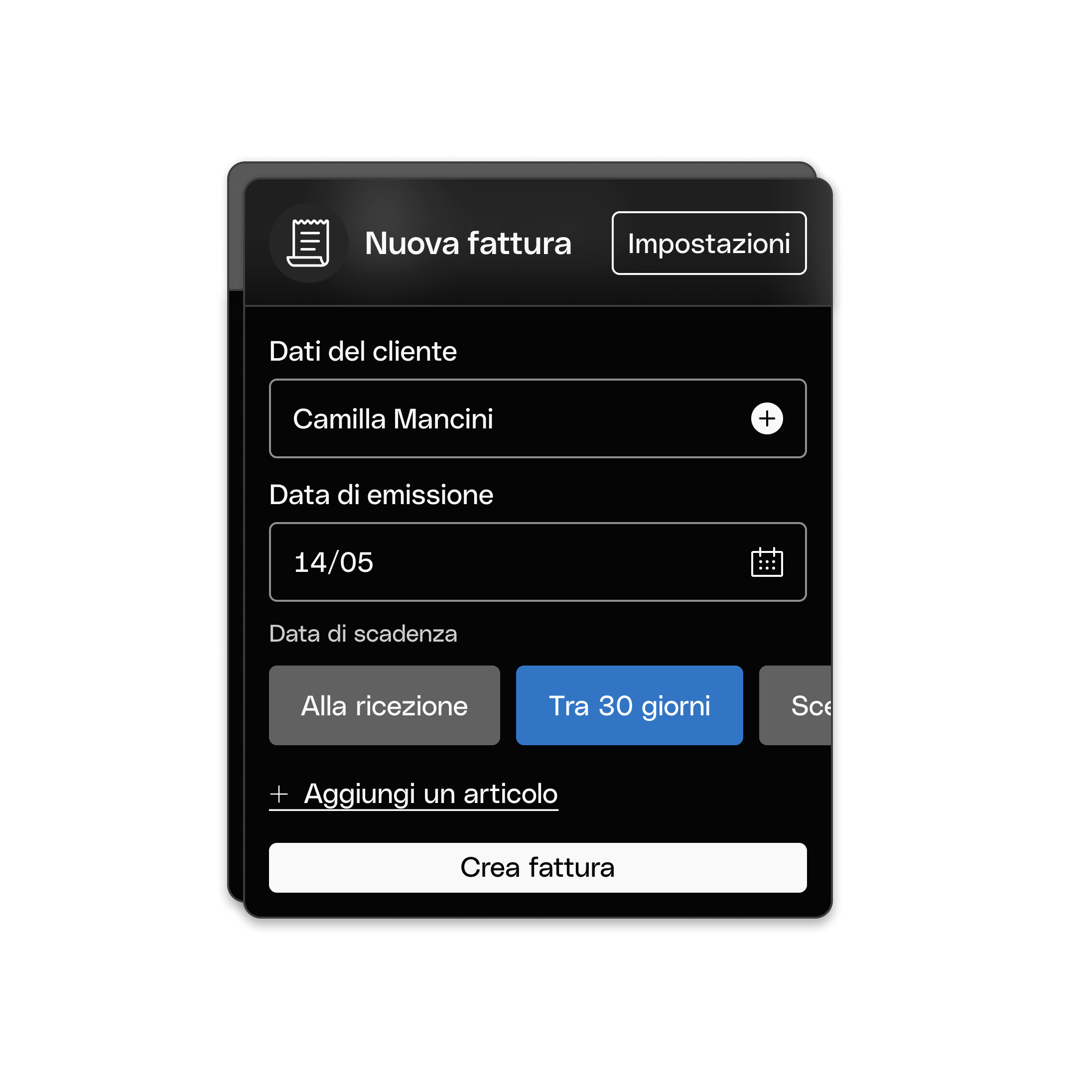 WEB IT UI Hero TopicHighlight Bento Headline Cards Nuova fattura DarkMode WbRvmp