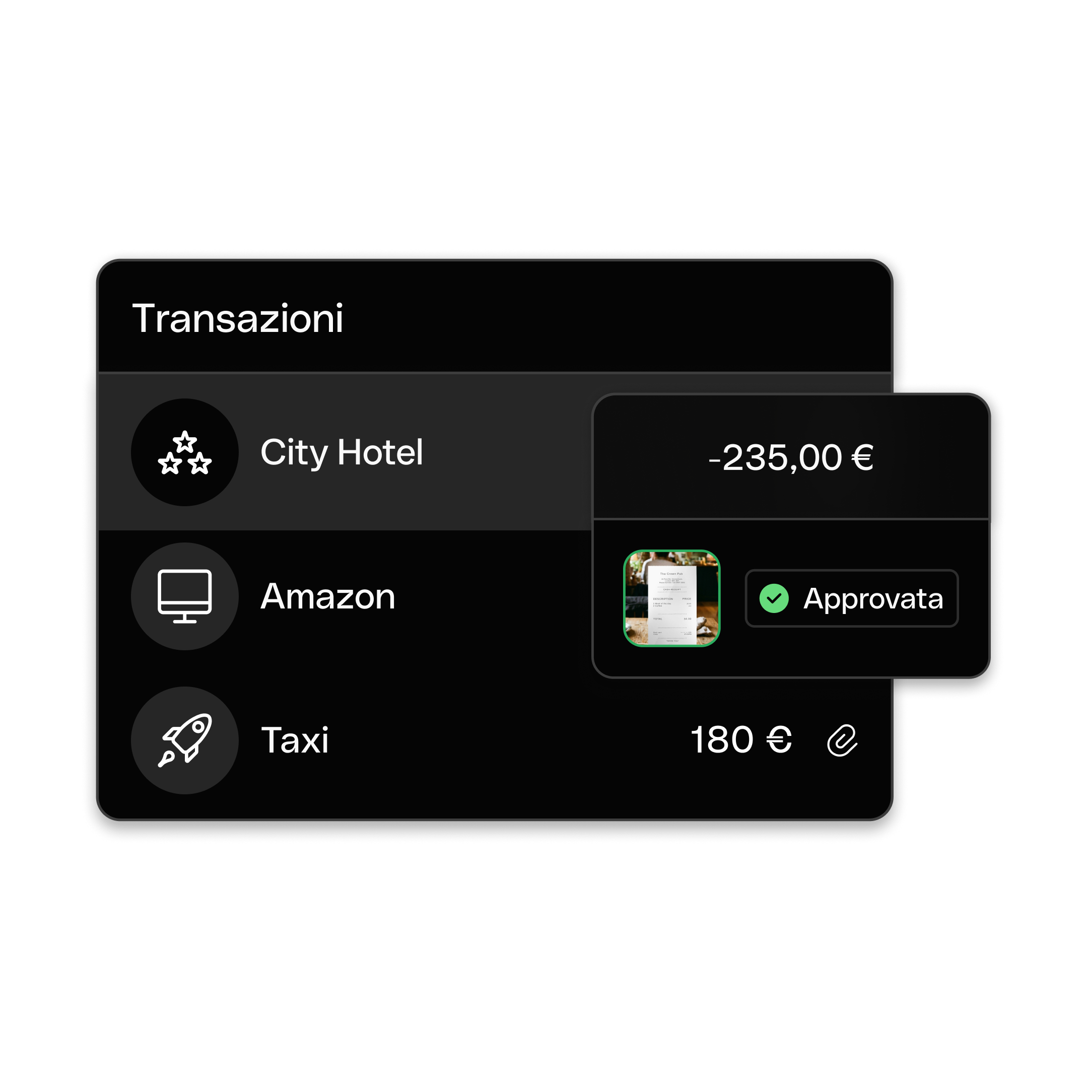 WEB IT UI Hero Topic Highlight Bento Headline Cards Acquisizione scontrini Modalità scura automatica WbRvmp