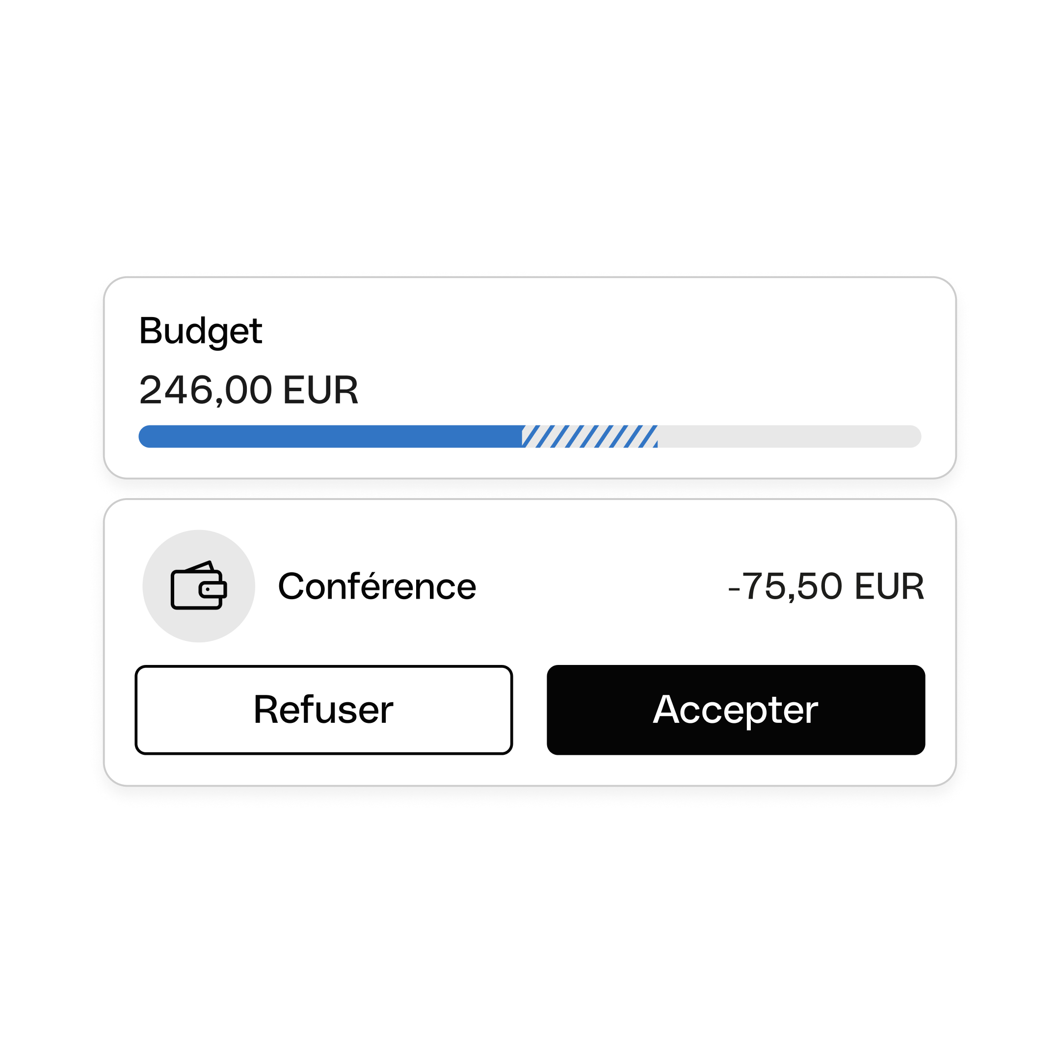 Interface utilisateur Web - Sujet principal - Mise en avant - Bento - Cartes de titre - Gestion du budget et des dépenses - WbRvmp