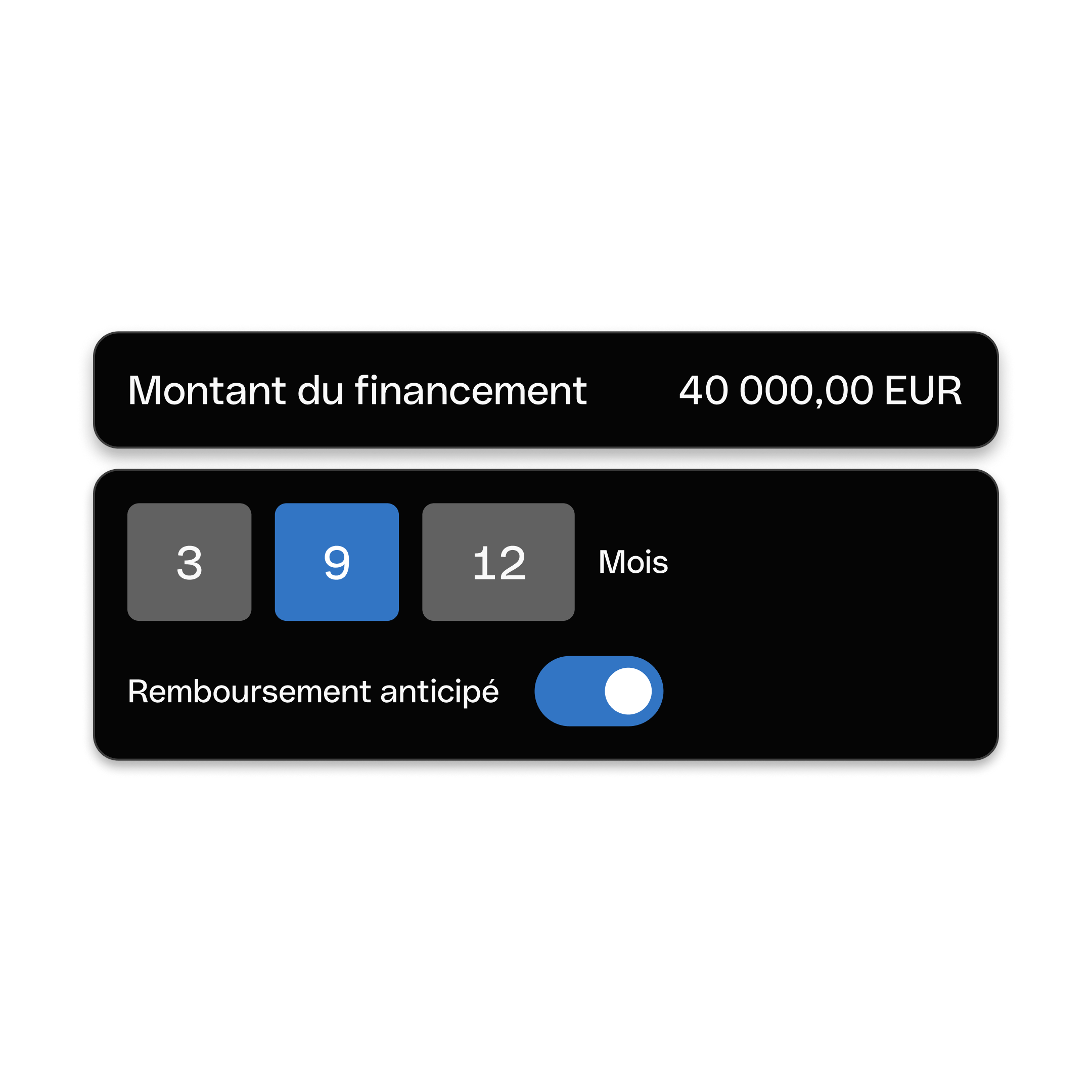 Interface utilisateur Web - Sujet principal - Bento - Titre - Cartes - Financement - Mode sombre - WbRvmp
