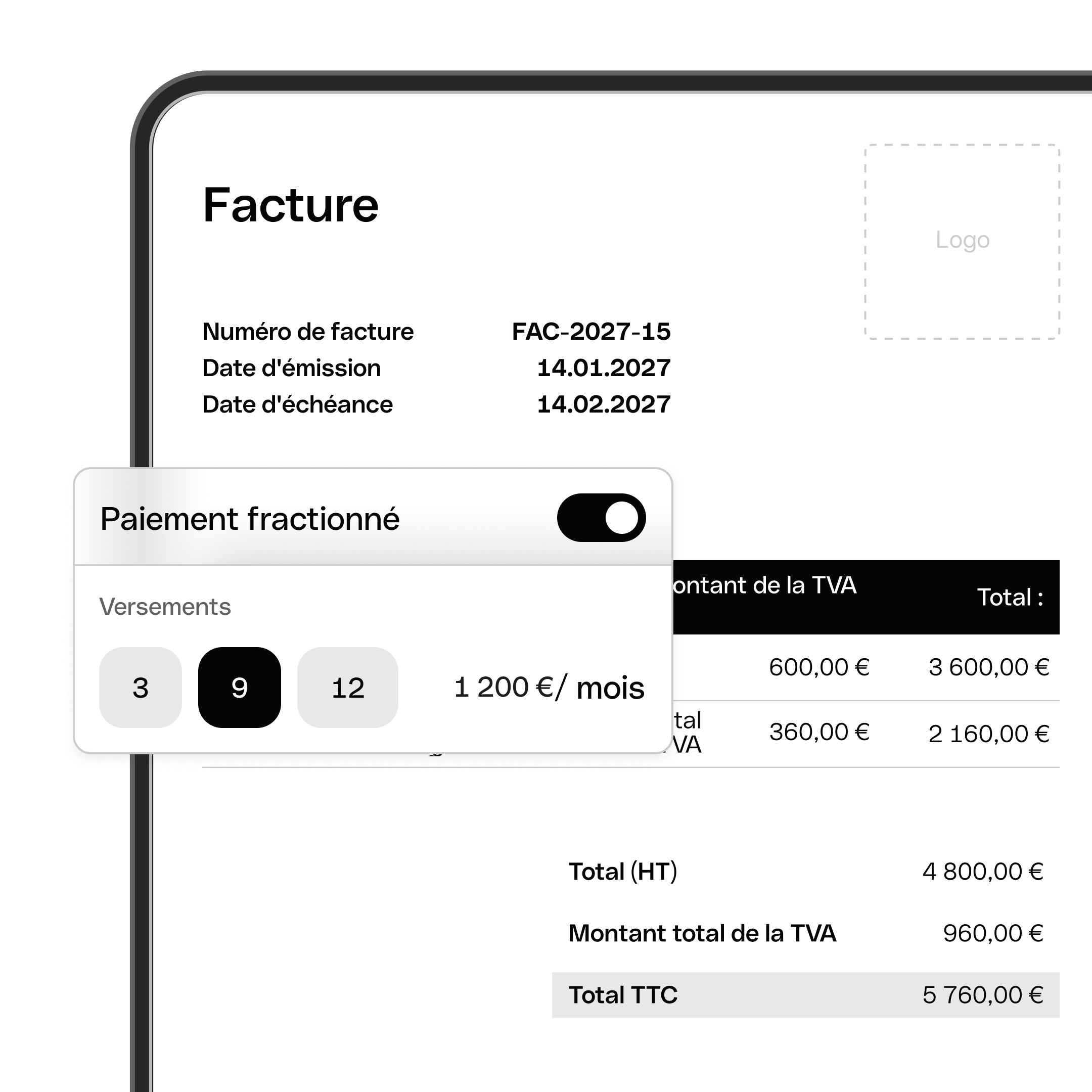 Interface utilisateur Web : Sujet principal, En vedette, Bento, Titre, Cartes, Facture, Payer plus tard, WbRvmp