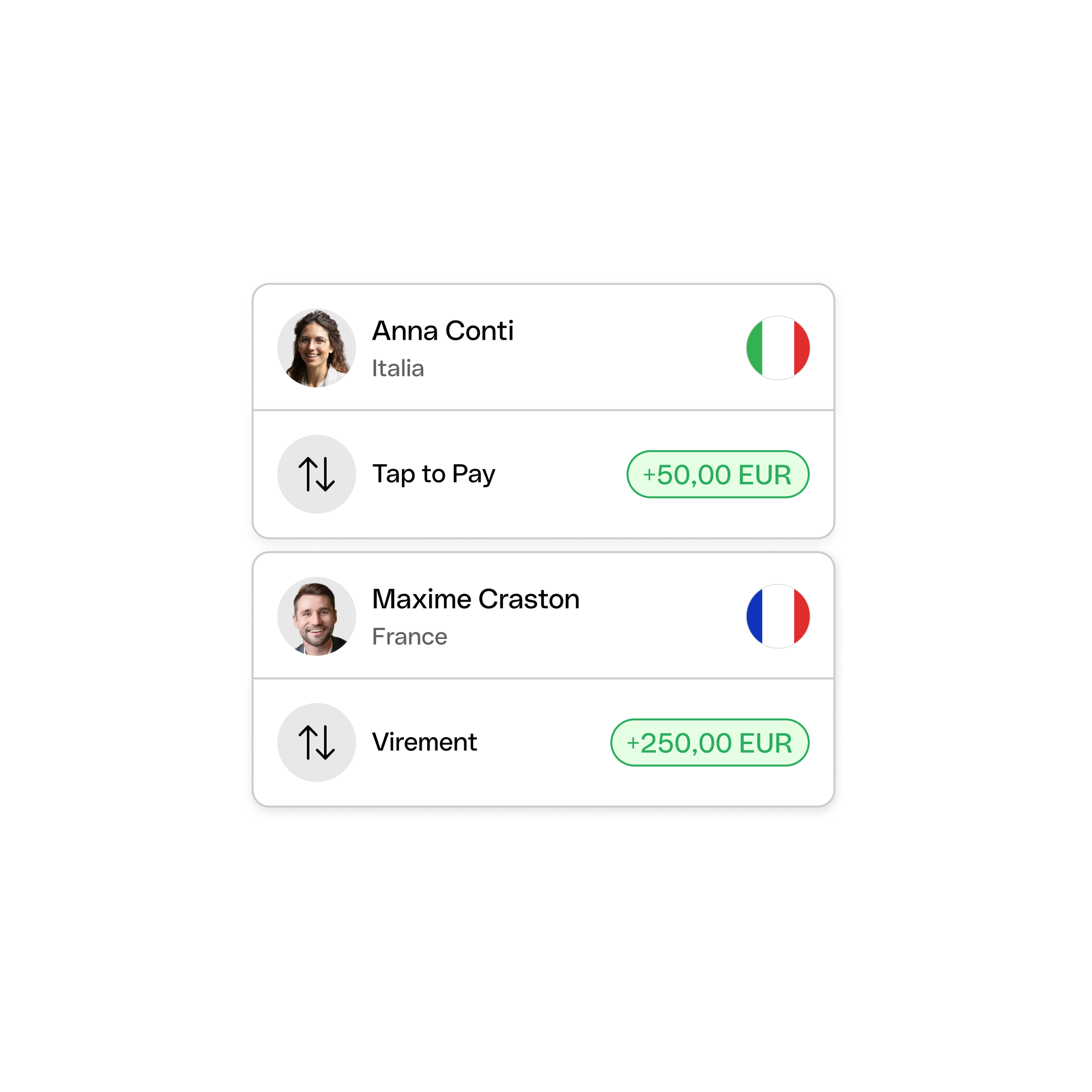 Interface utilisateur Web : Sujet principal, Bento, Titre, Cartes, Modes de paiement, TapToPay, WbRvmp