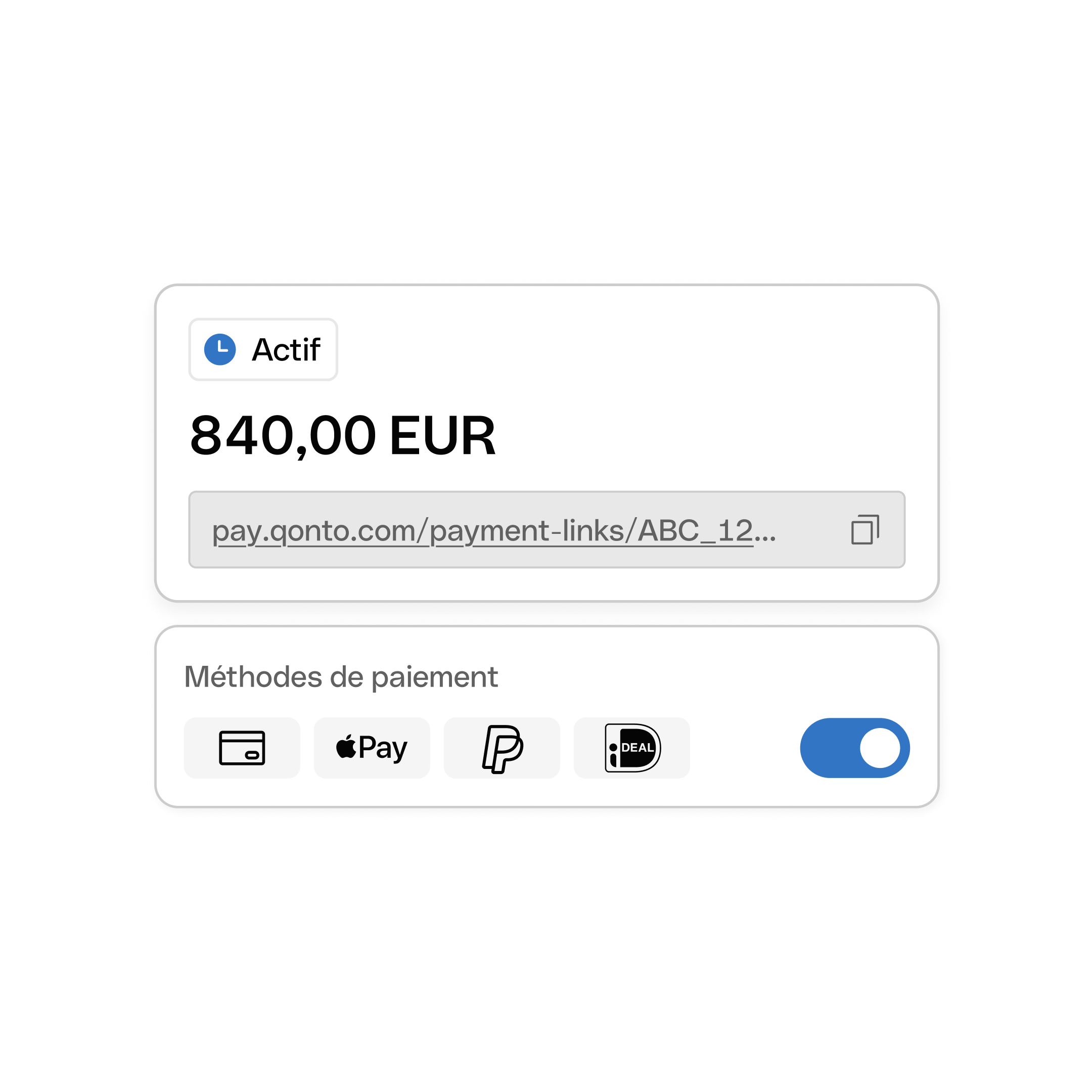 Interface utilisateur Web : Sujet principal, En vedette, Bento, Titre, Cartes, Liens de paiement, WbRvmp