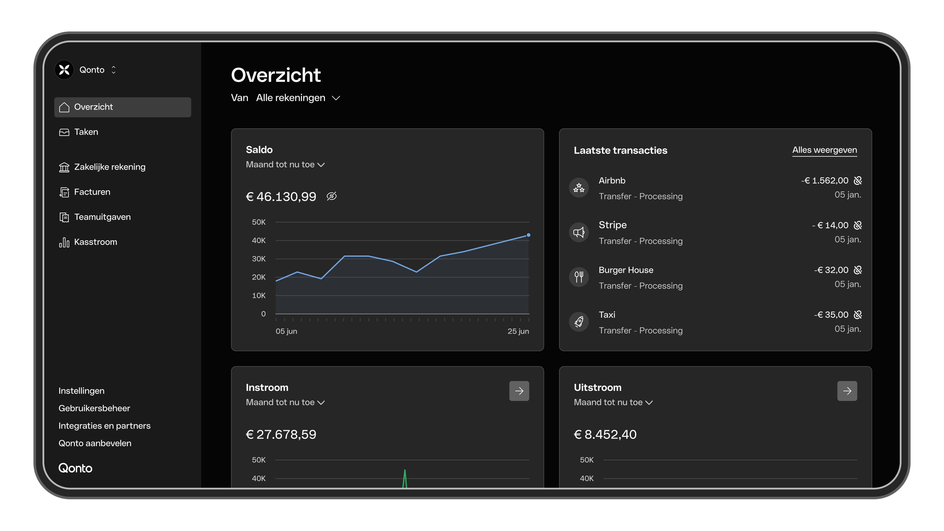 Home Dashboard DarkMode