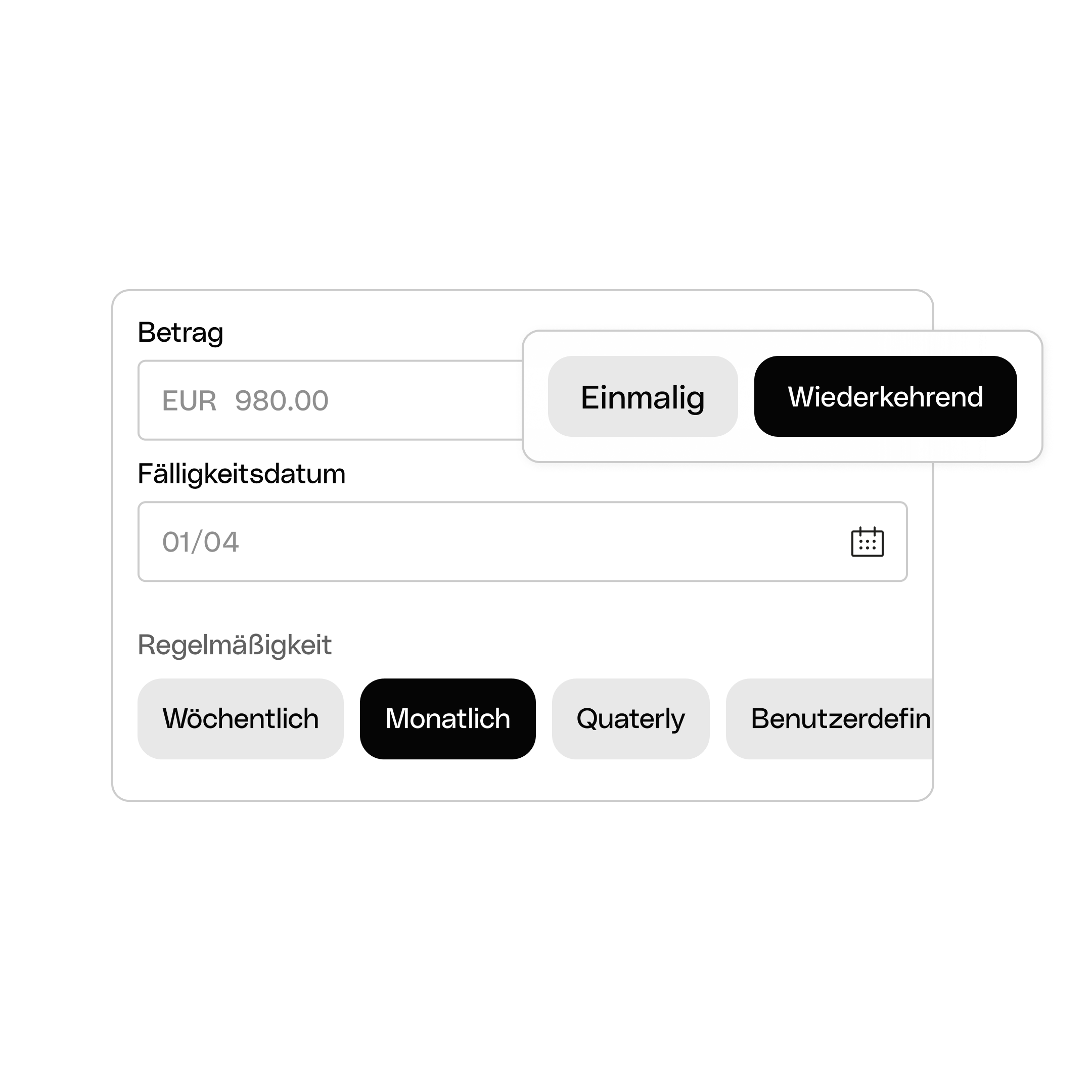 WEB AT UI Hero TopicHighlight Bento Headline Cards SDD Einmalig Wiederkehrend WbRvmp
