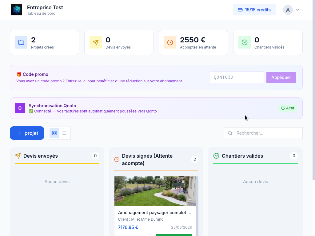 4 tableaux de bord qonto