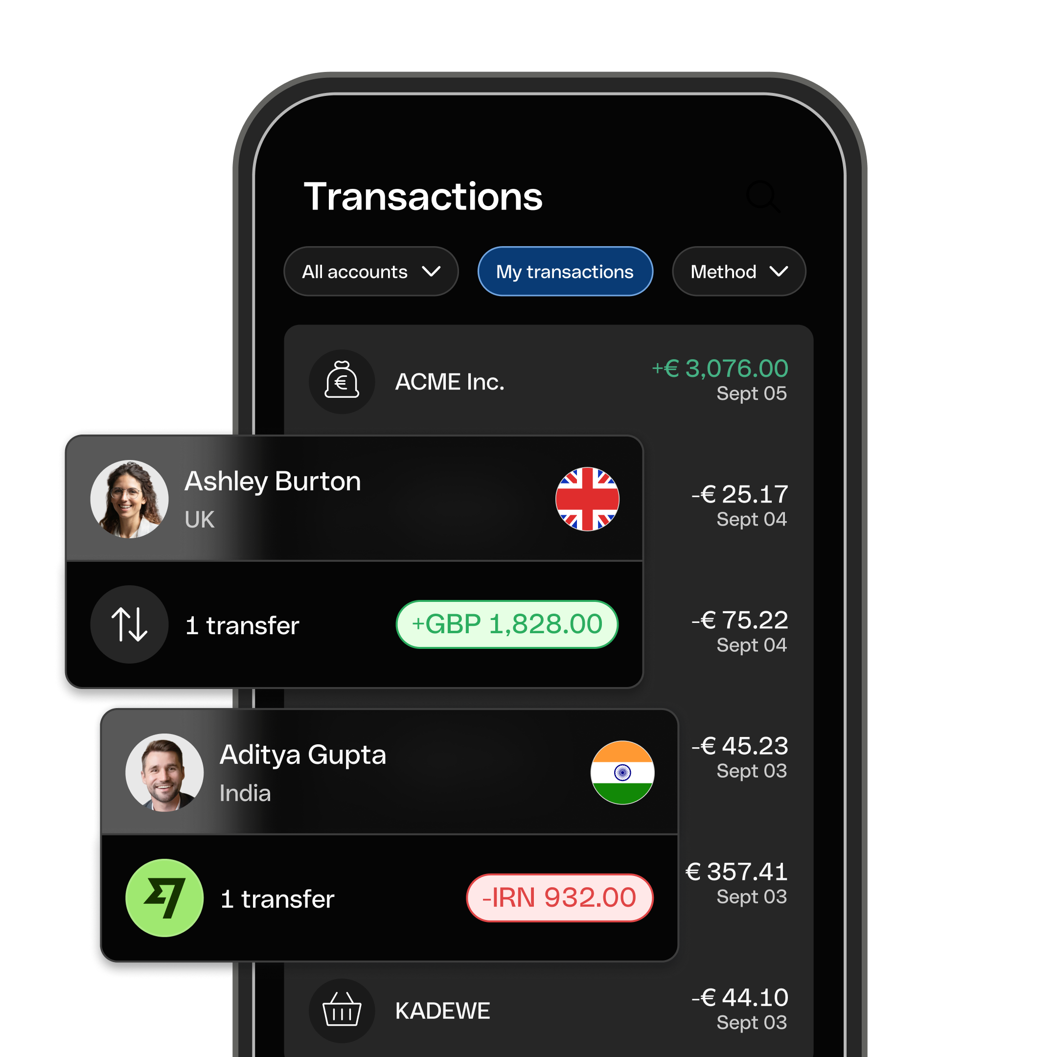 WEB  UI  Hero TopicHighlight Bento Headline Cards Wise transfers DarkMode WbRvmp