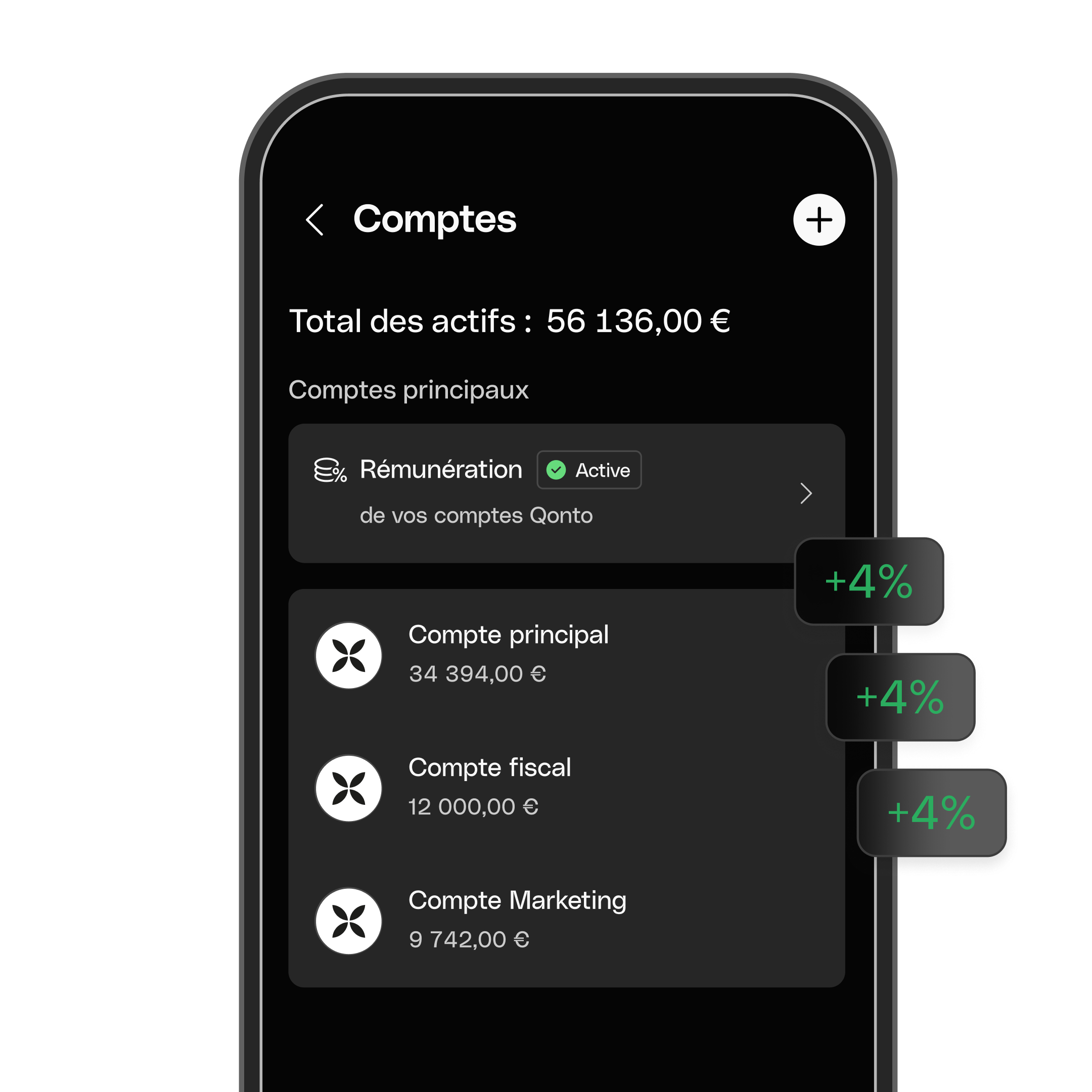 Interface utilisateur Web : Sujet principal, En vedette, Bento, Cartes de titre, Aperçu du compte rémunéré, Mode sombre, WbRvmp