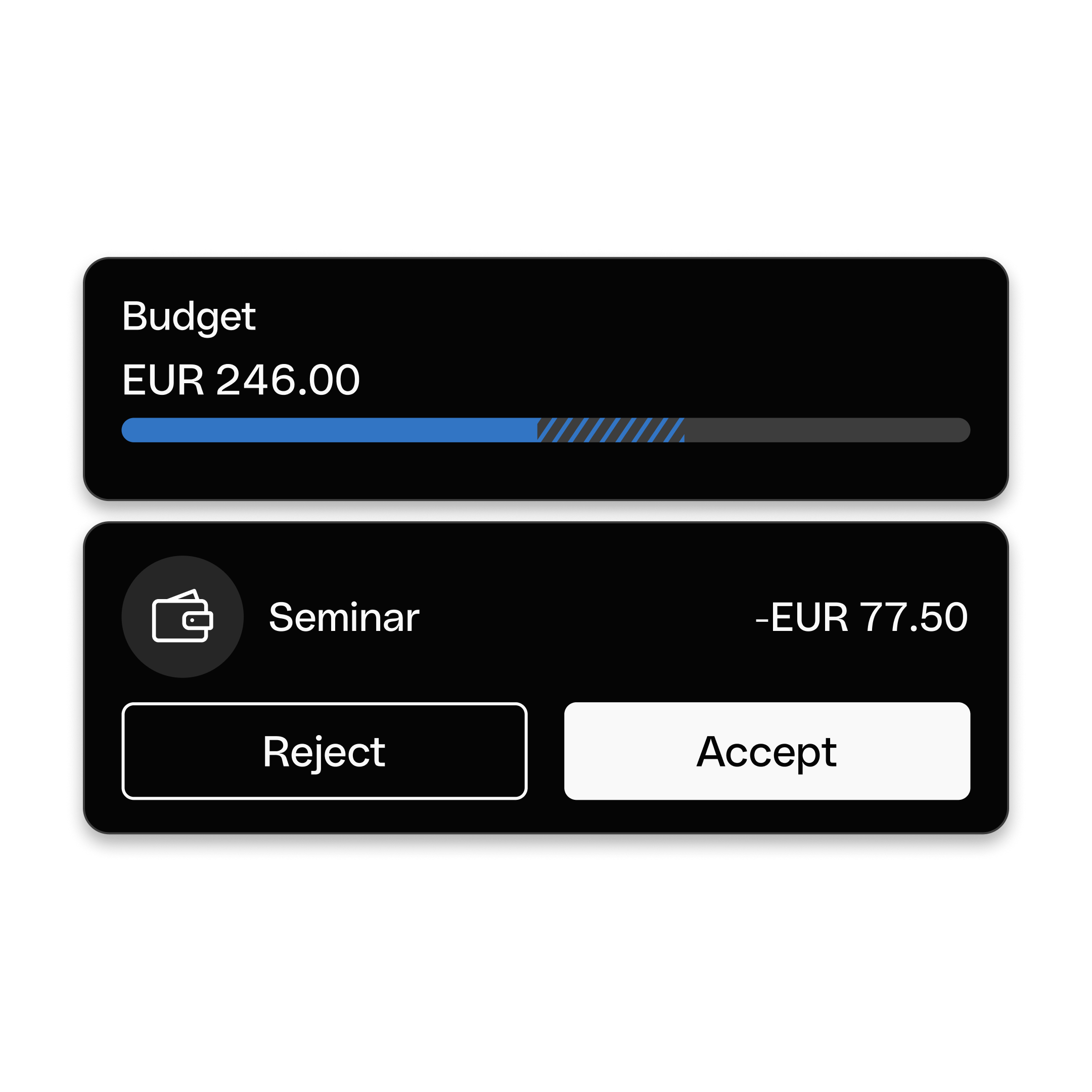 WEB  UI  Hero TopicHighlight Bento Headline Cards Budget Expense Management DarkMode WbRvmp