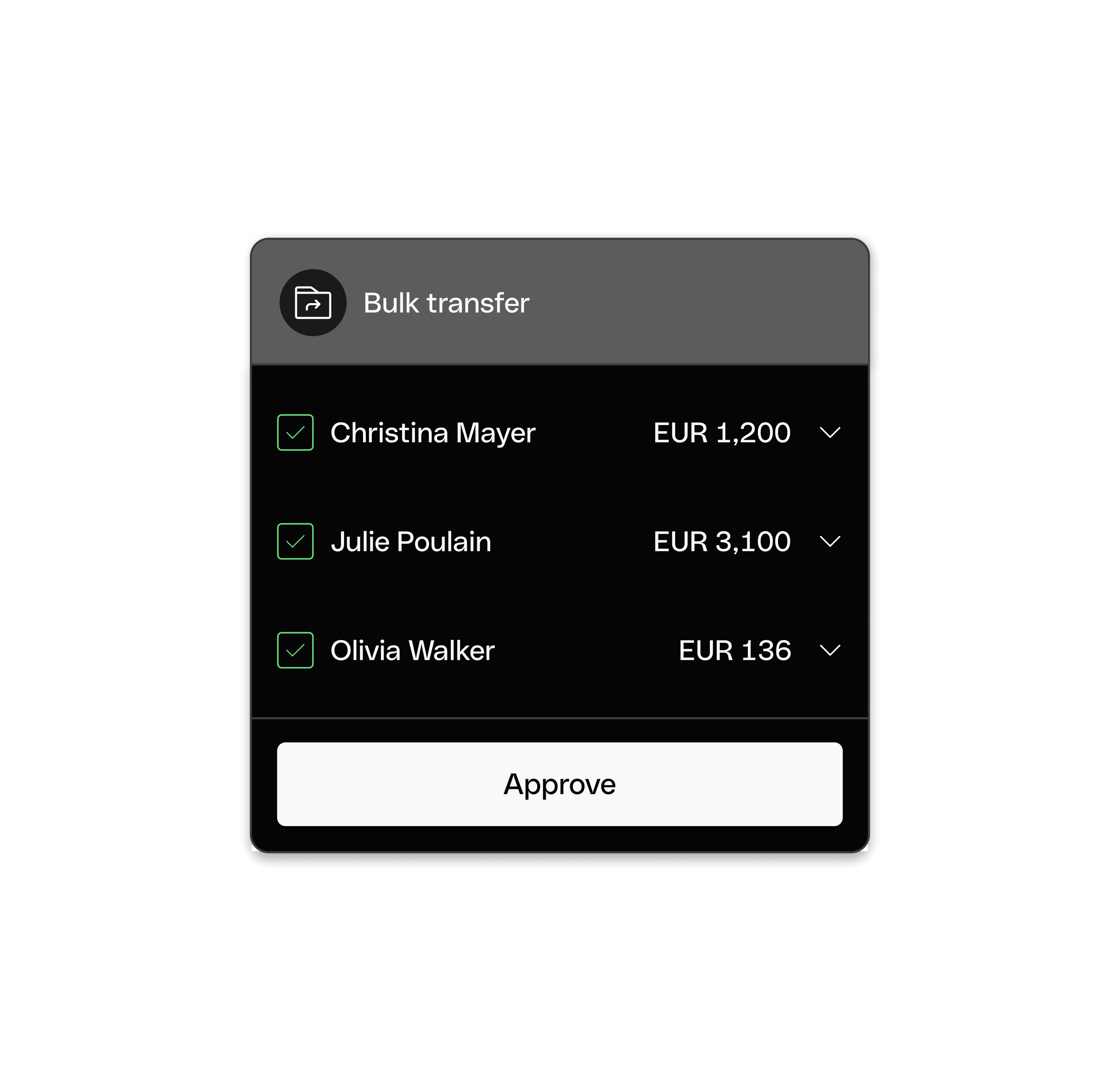 WEB  UI  Hero TopicHighlight Bento Headline Cards Bulk Transfer DarkMode WbRvmp