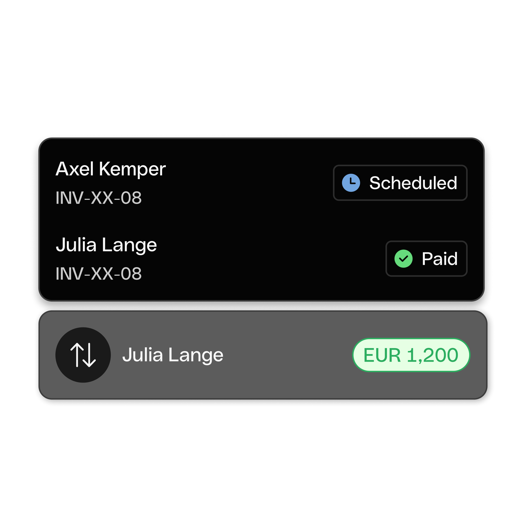 WEB  UI  Hero TopicHighlight Bento Headline Cards Invoicing Transfer DarkMode WbRvmp