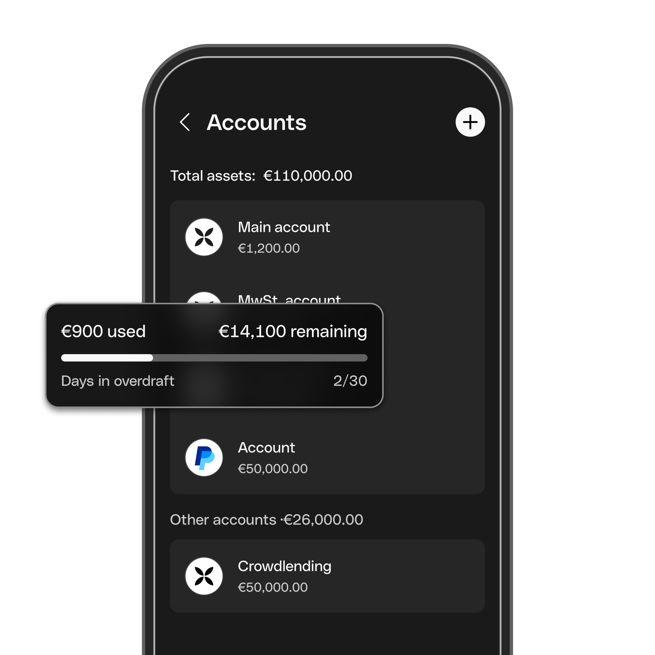 WEB ENDE UI  Hero TopicHighlight Bento Headline Cards Overdraft Mobile Accounts DarkMode WbRvmp