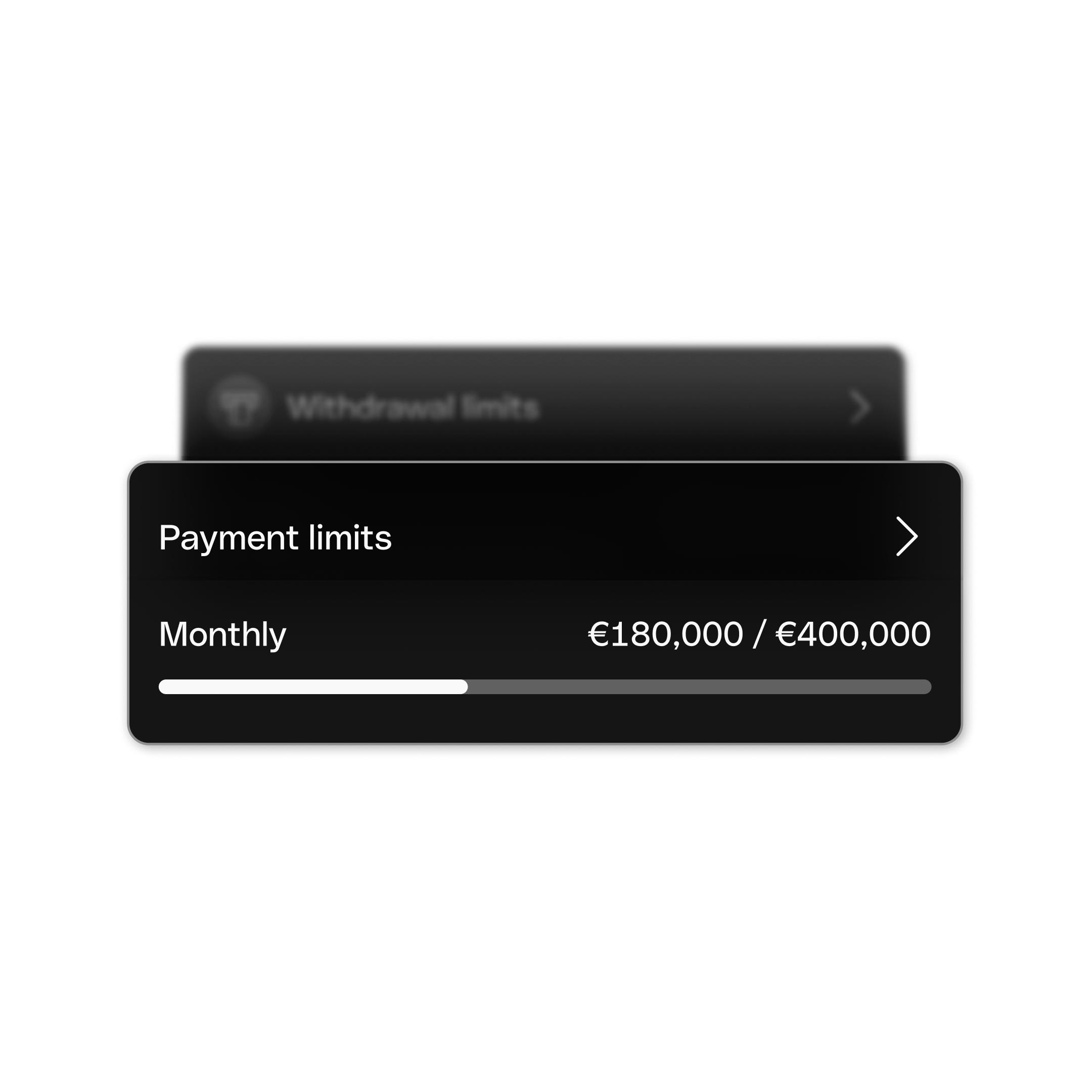 WEB  UI  # Payment limits cards
