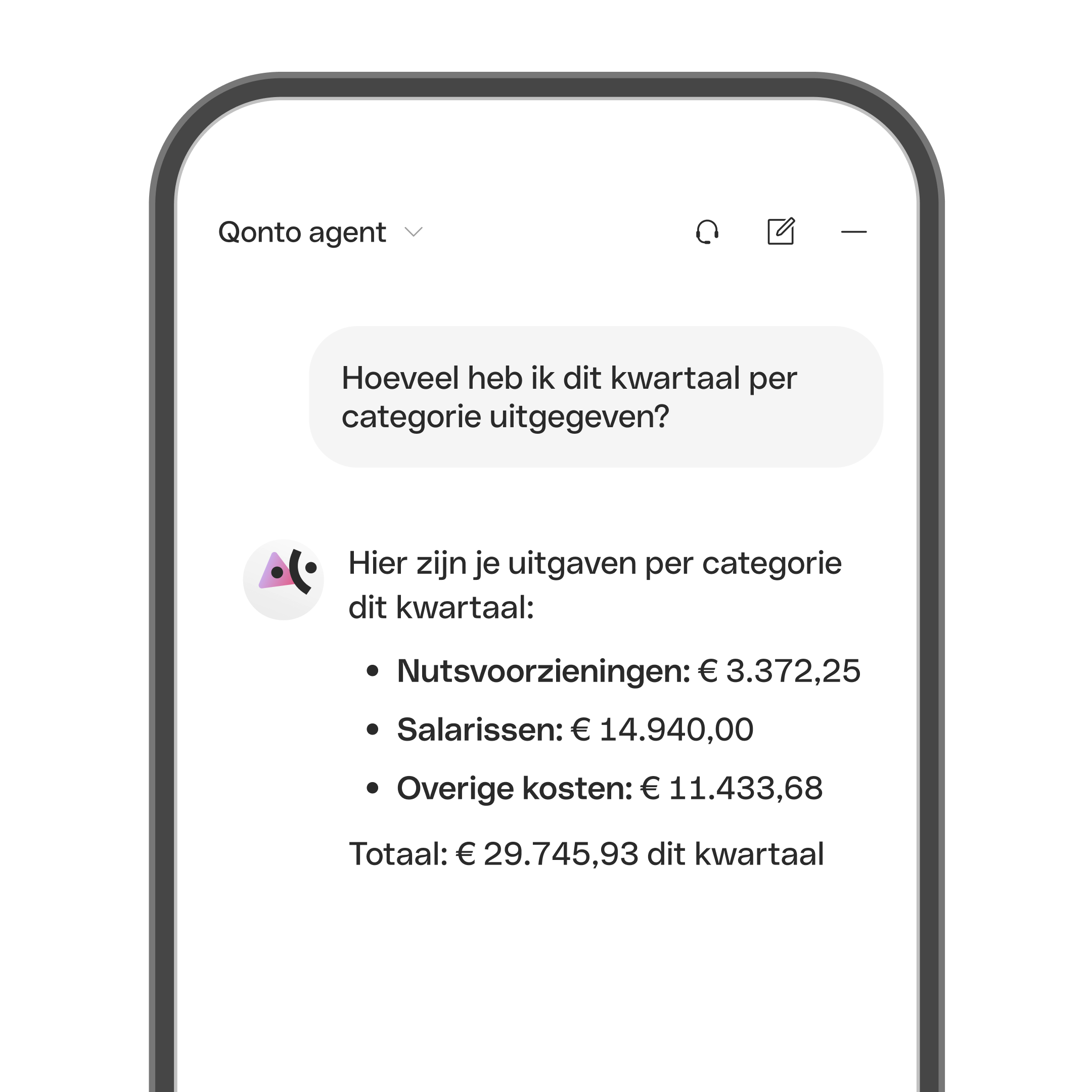 WEB NL UI  Cards Bento Headline Qonto IA agent