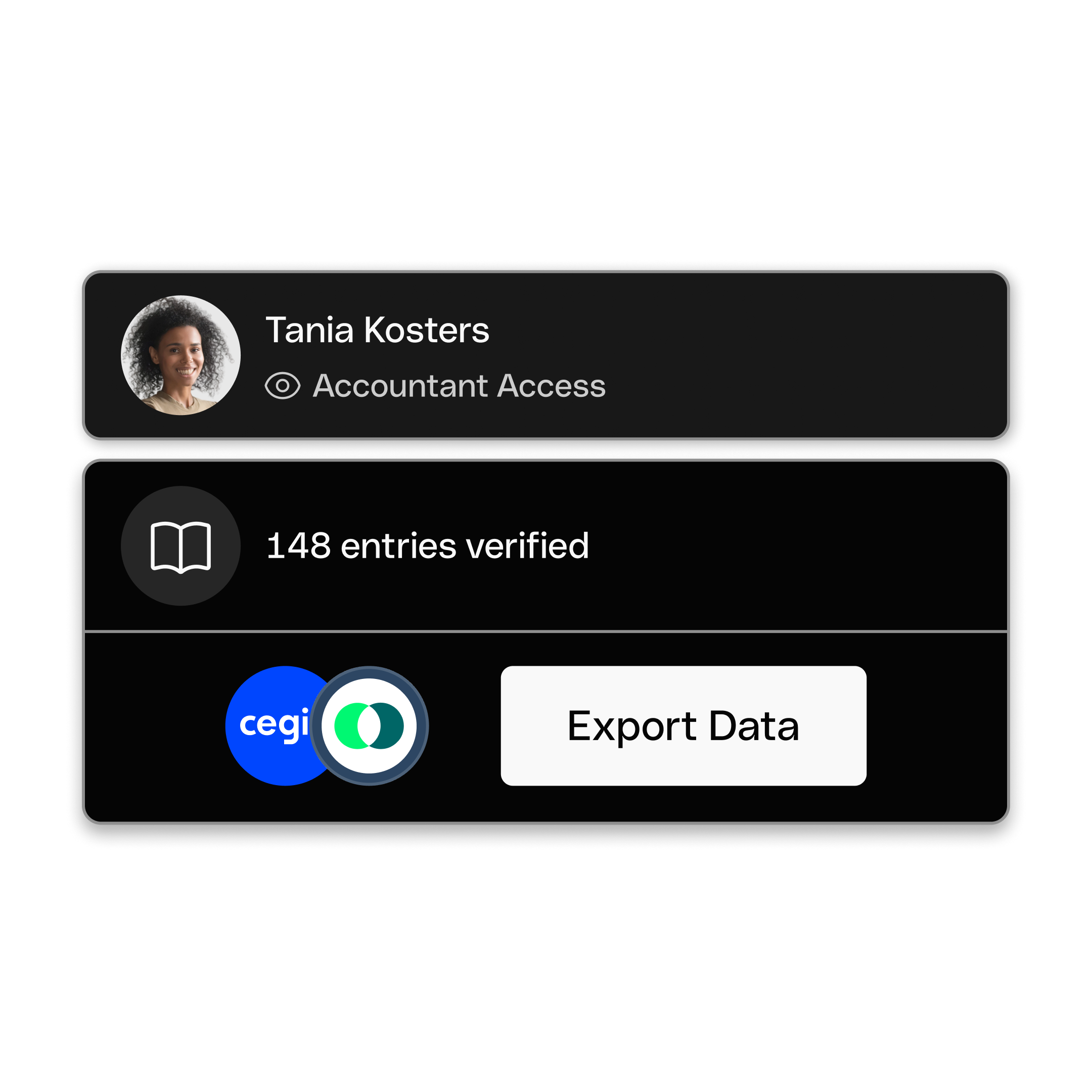 WEB  UI  Hero TopicHighlight Bento Headline Cards Accounting Entries Export DarkMode