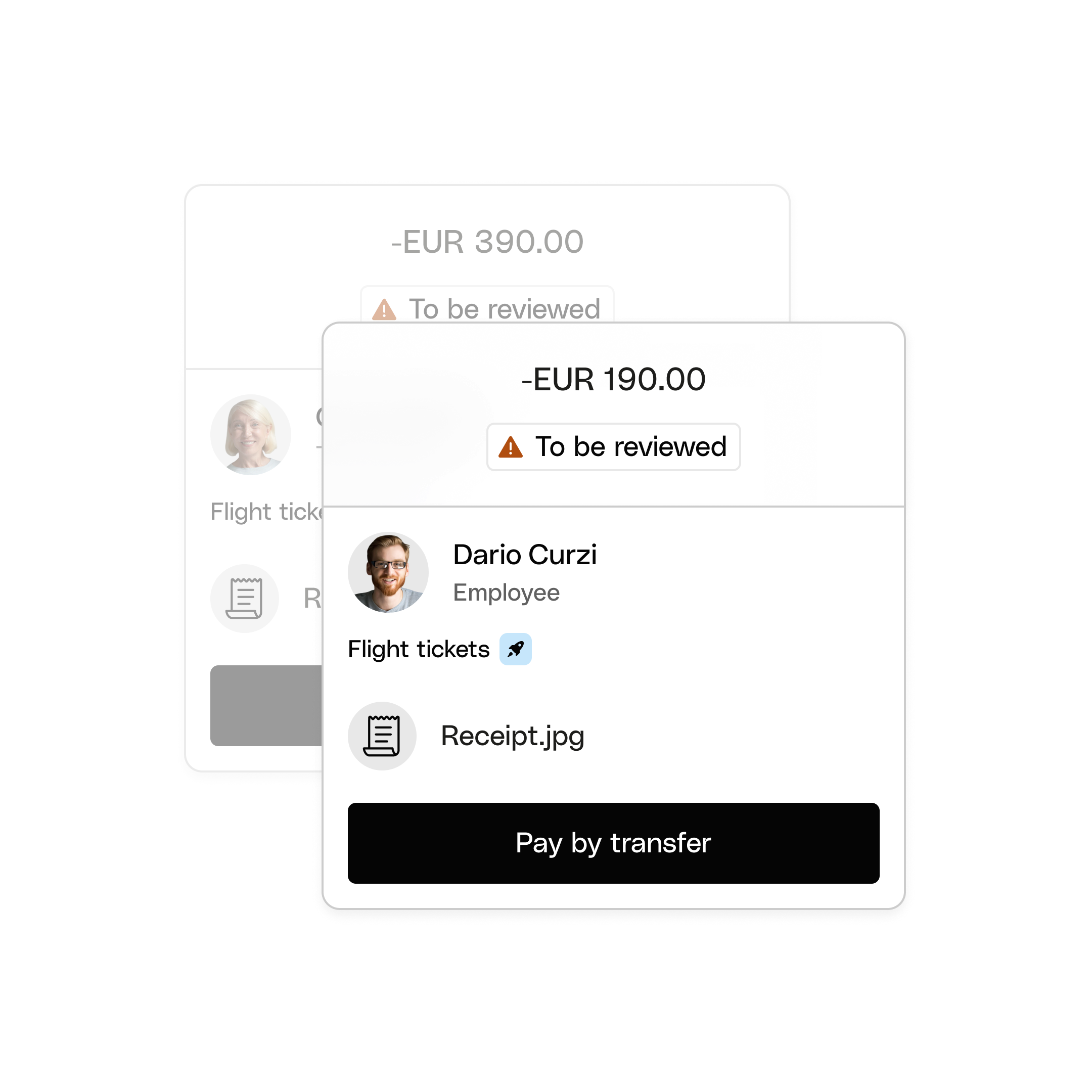 WEB UI Receipt Review Pay Transfer