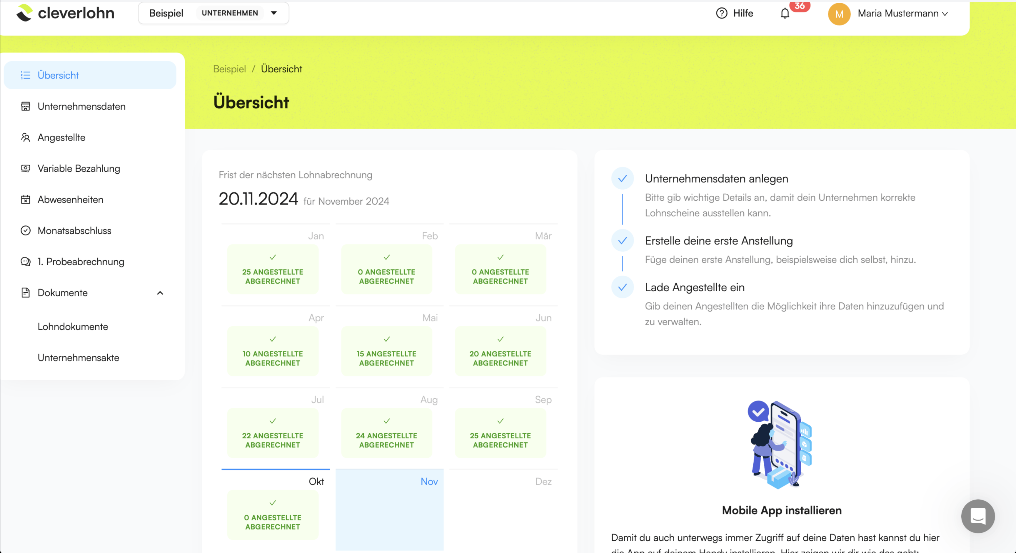 Cleverlohn Dashboard
