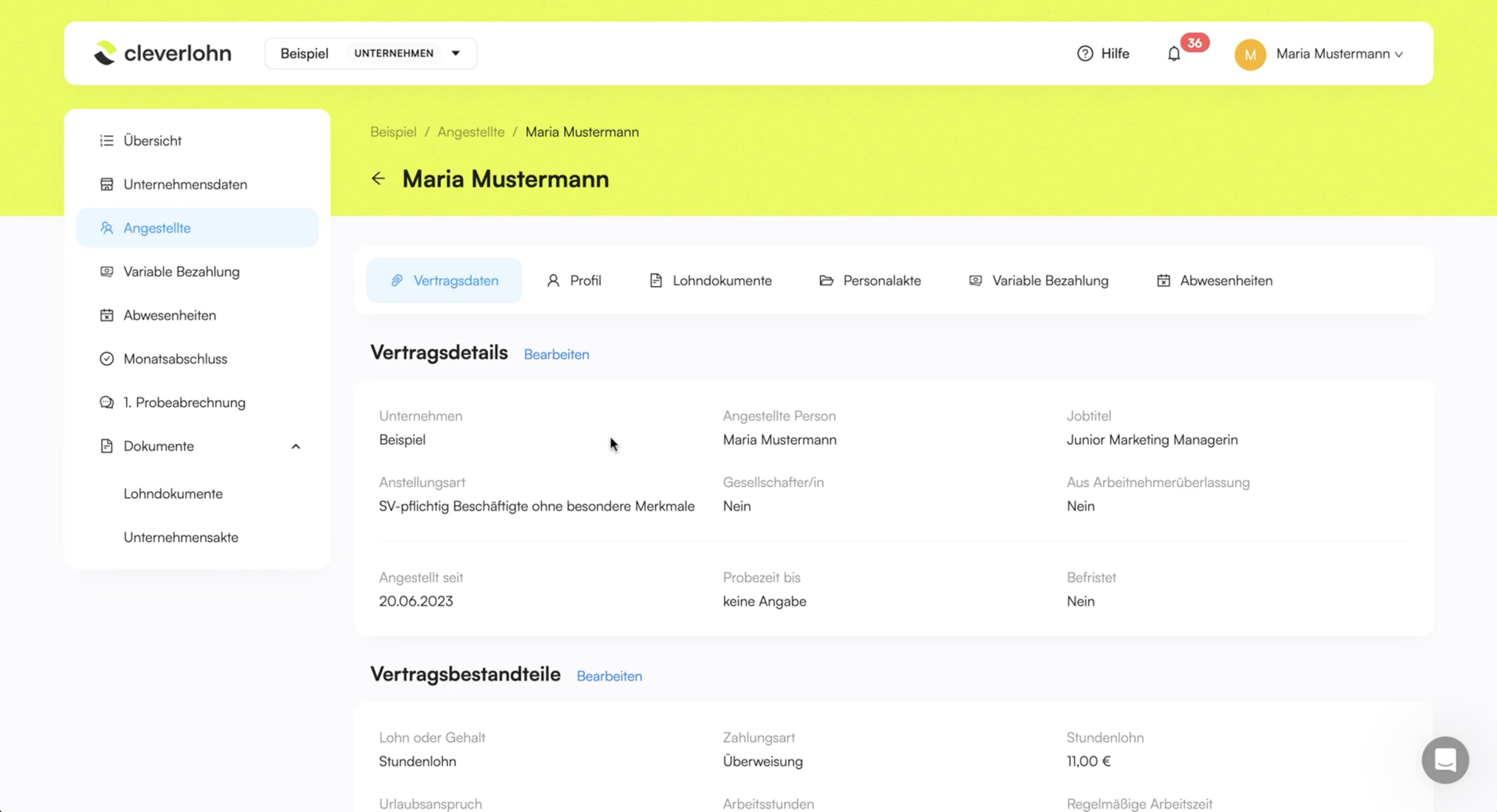 Mitarbeiterdaten
