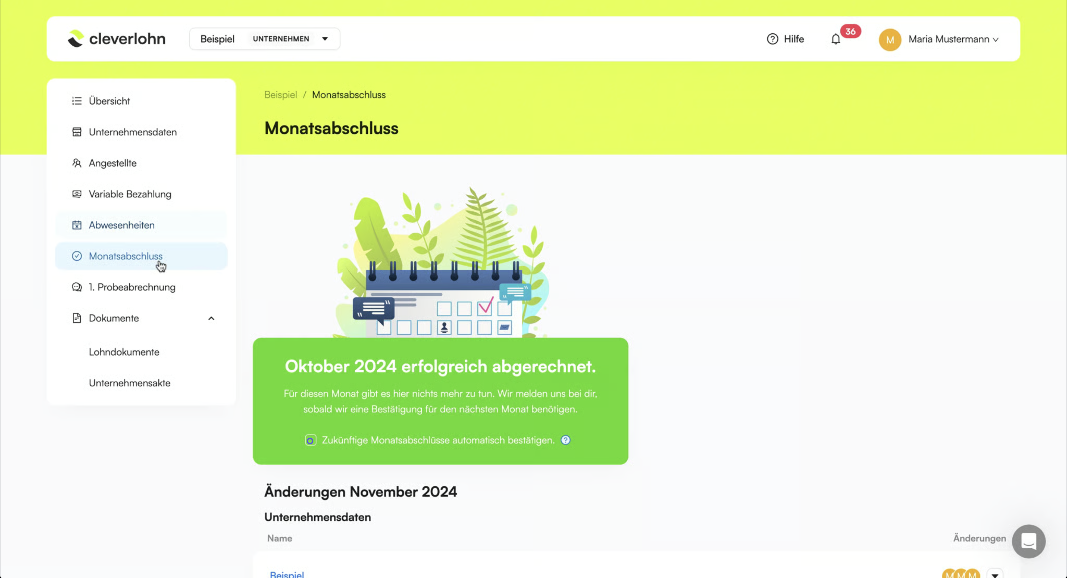 Monatsabschluss