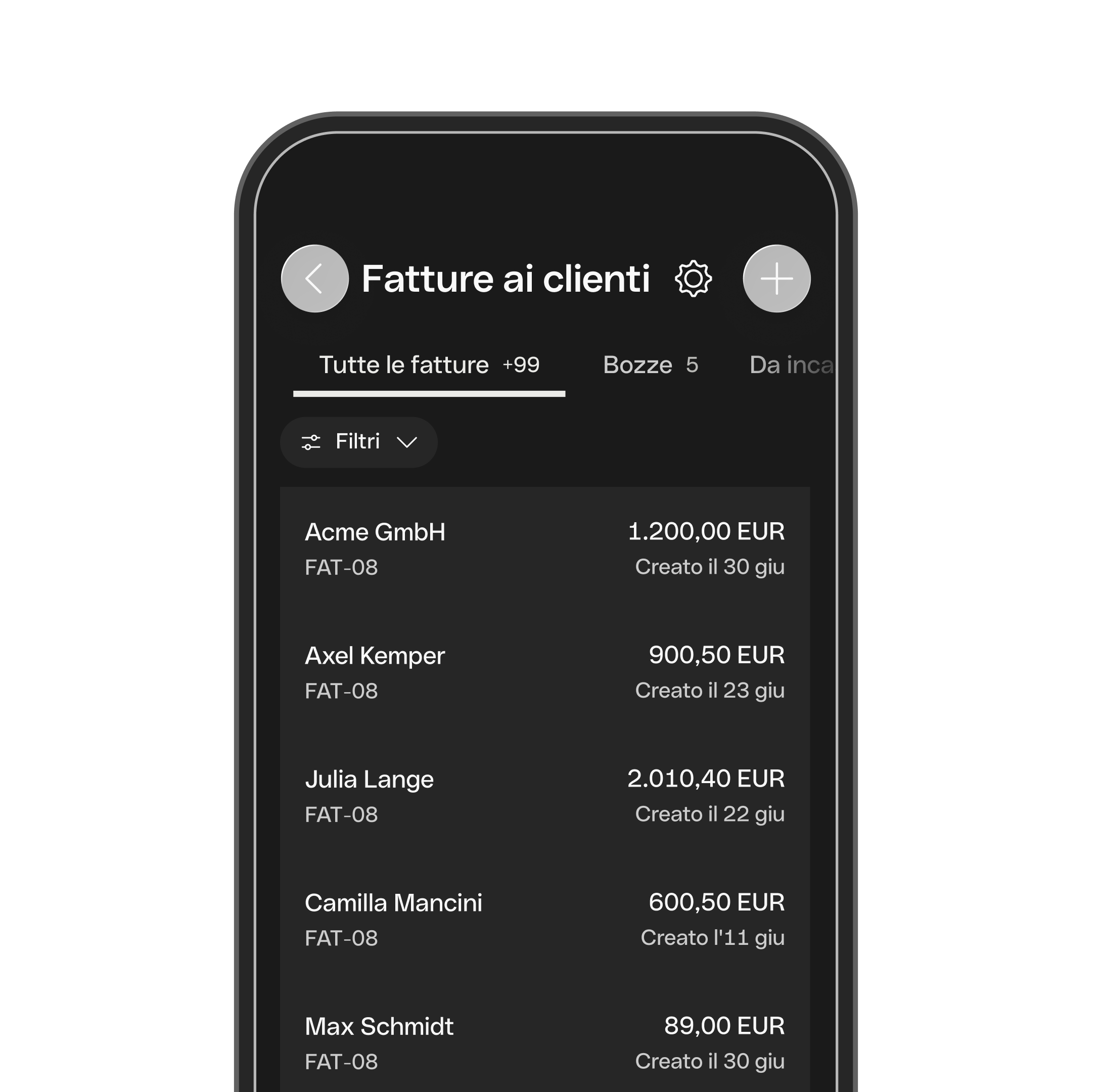 WEB IT UI Hero TopicHighlight Bento Headline Cards Clients Invoices DarkMode
