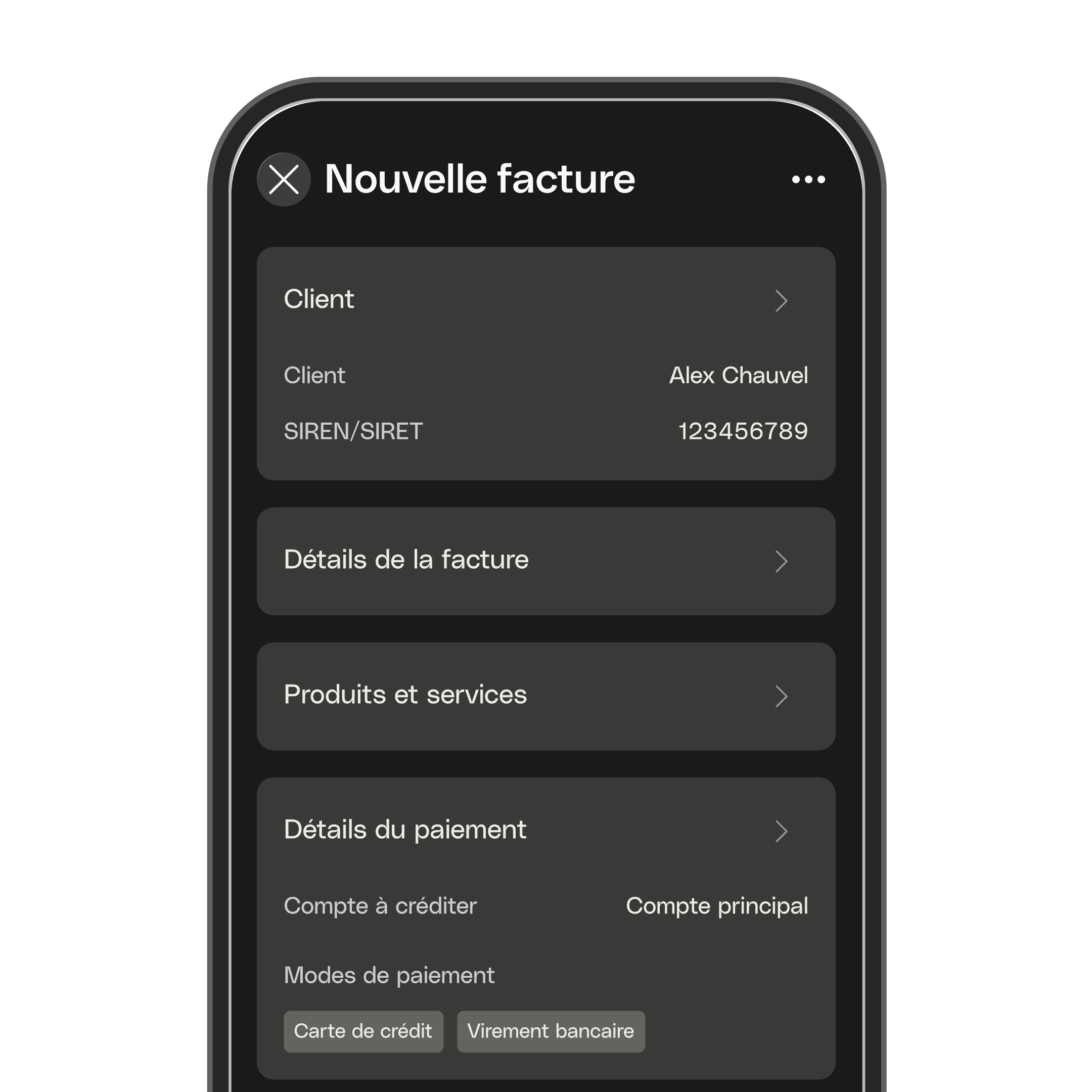 Interface utilisateur Web : Sujet principal, En vedette, Bento, Cartes de titre, Nouvelle facturation, Mode sombre mobile