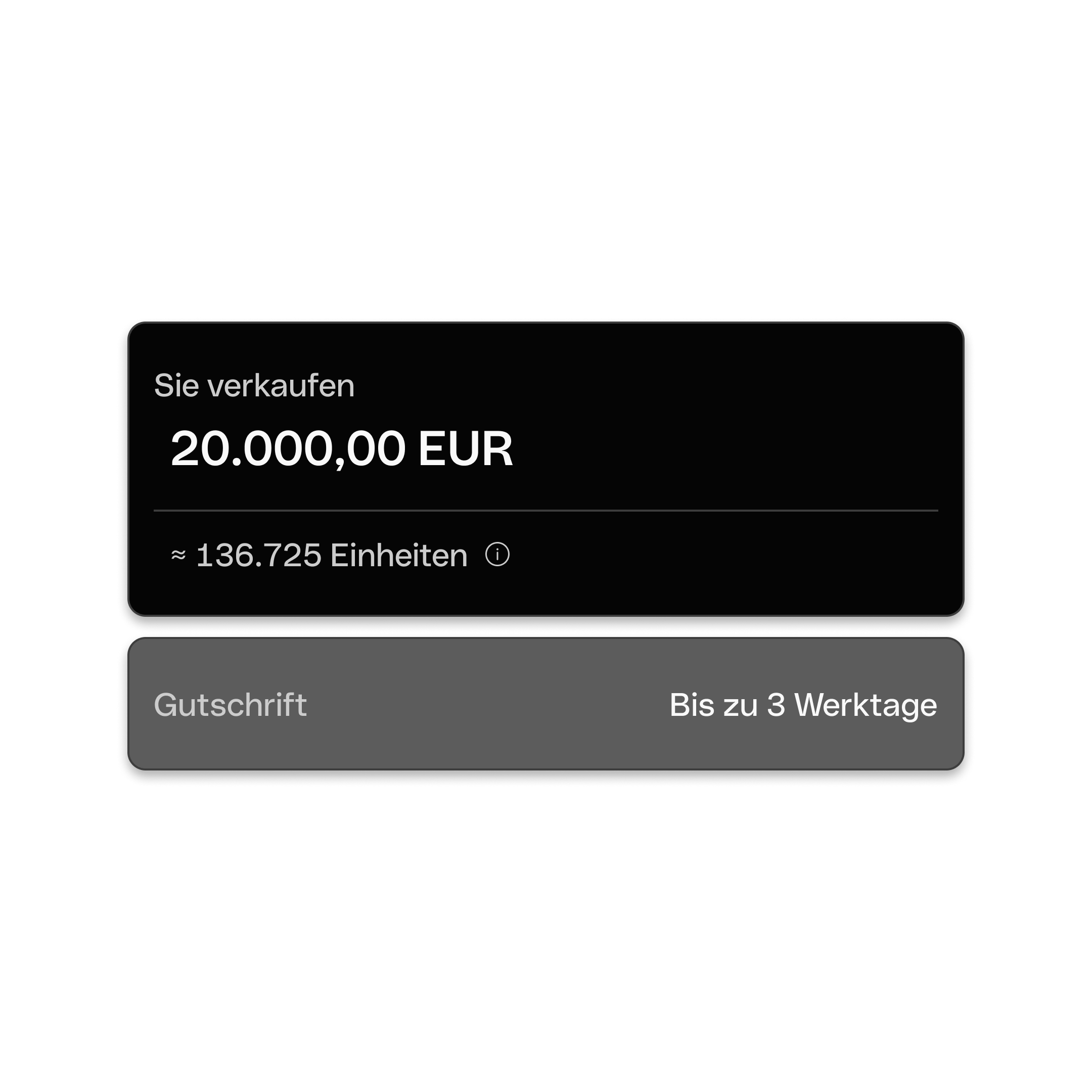 Investitionen Einheiten verkaufen Dunkelmodus