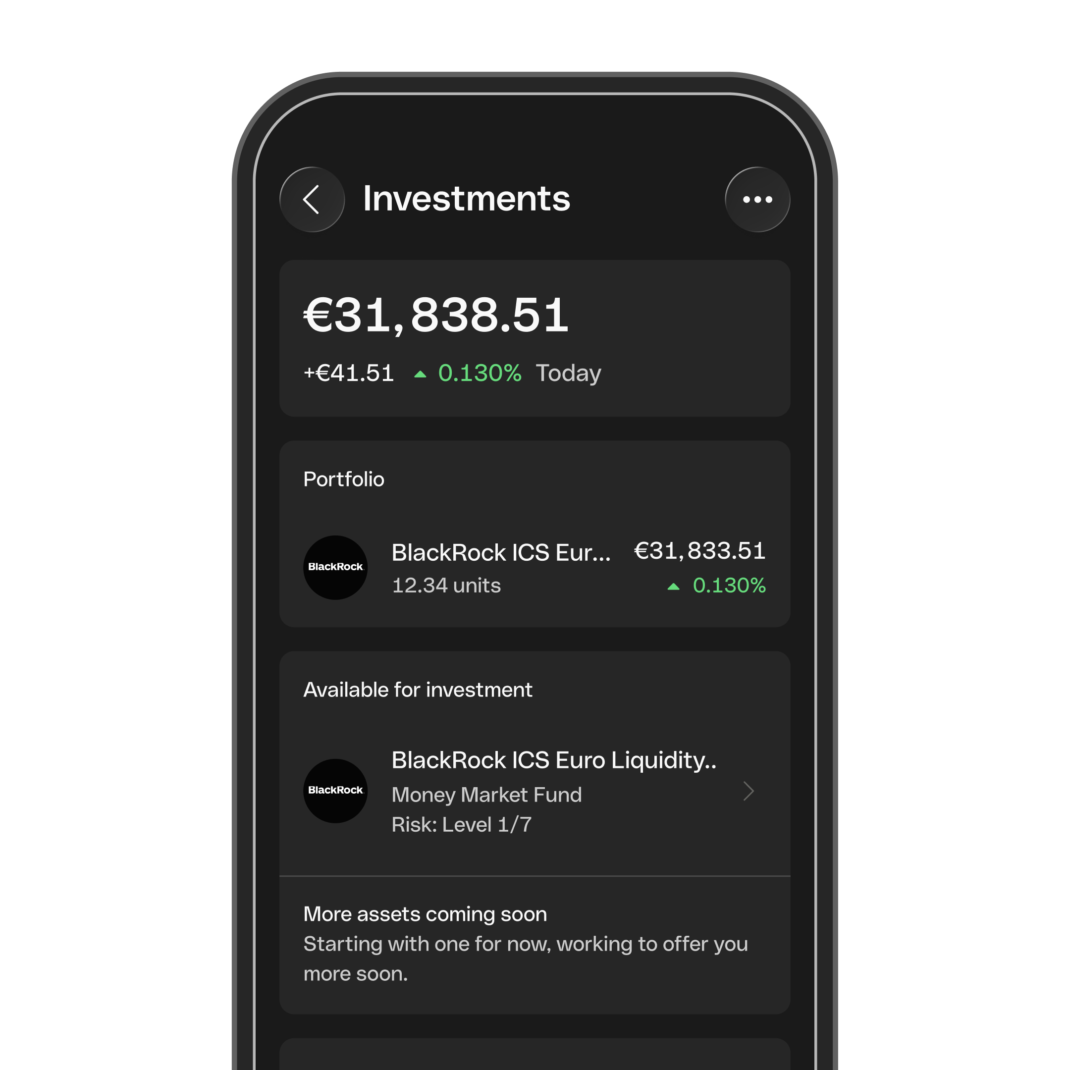 Investments Dashboard DarkMode
