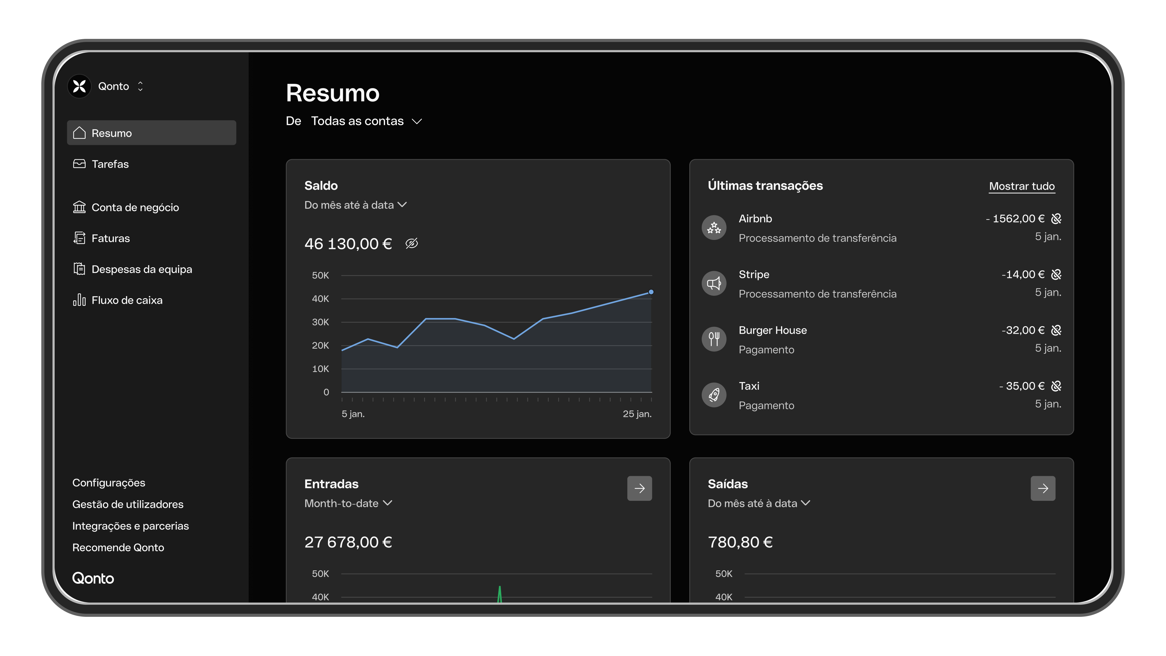 Home Dashboard DarkMode