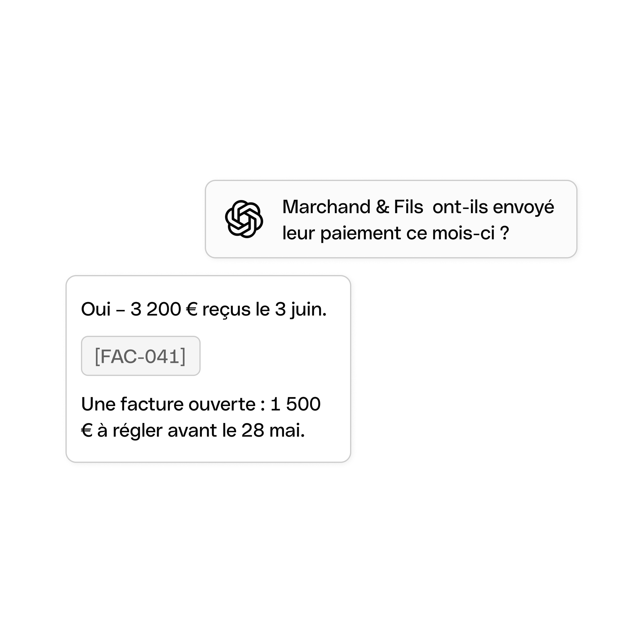 Paiement de facture AI ChatGPT
