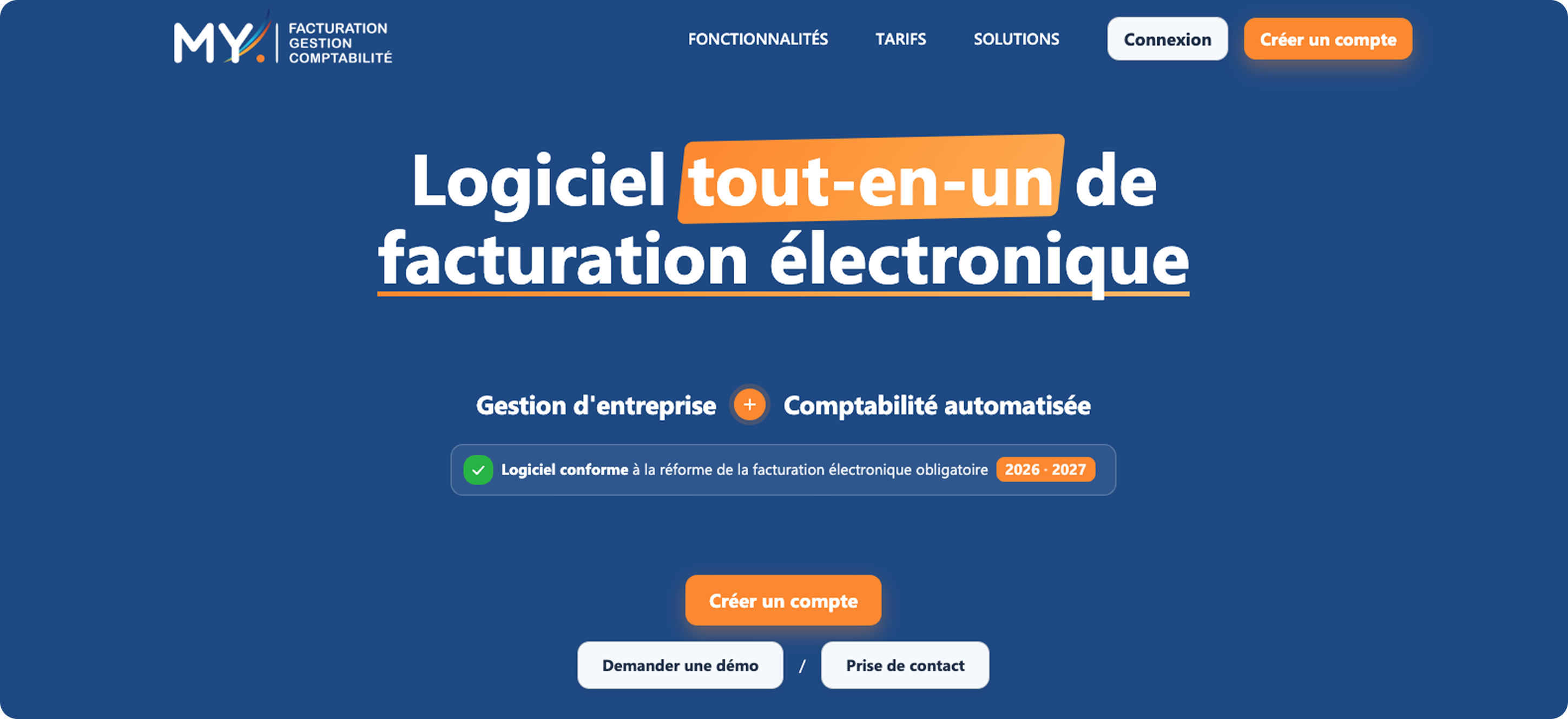 En-tête Page de facturation Myfacturation