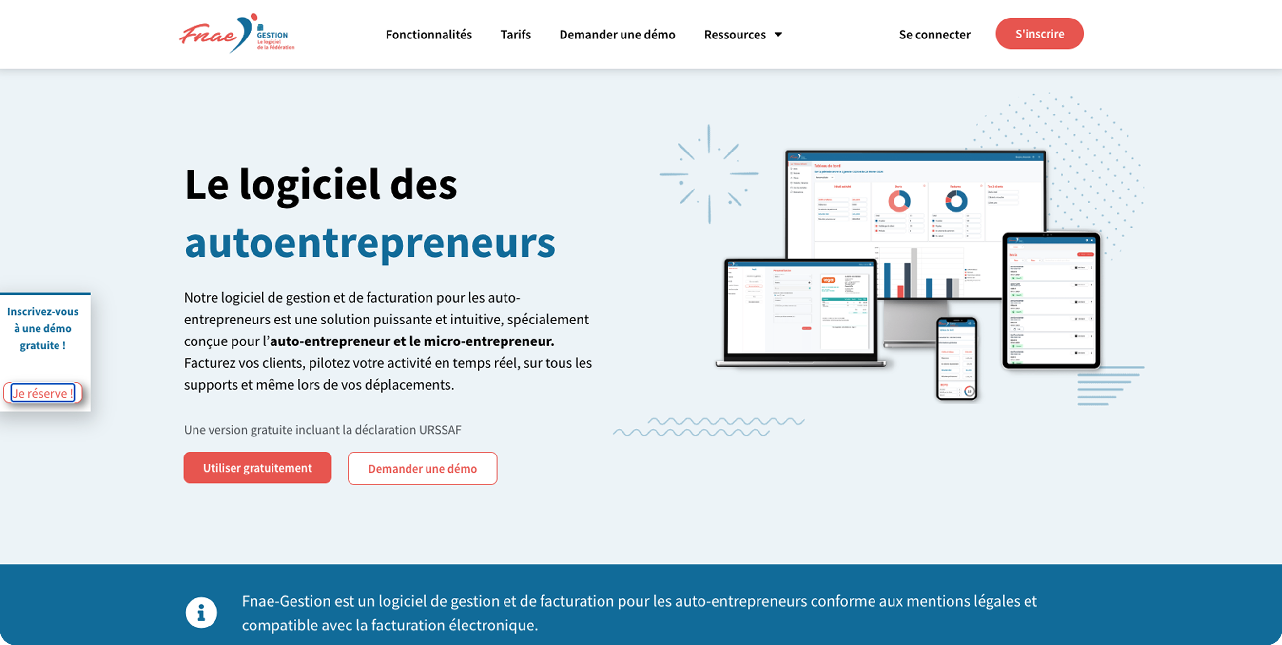 En-tête Fnae Gestion Page de facturation
