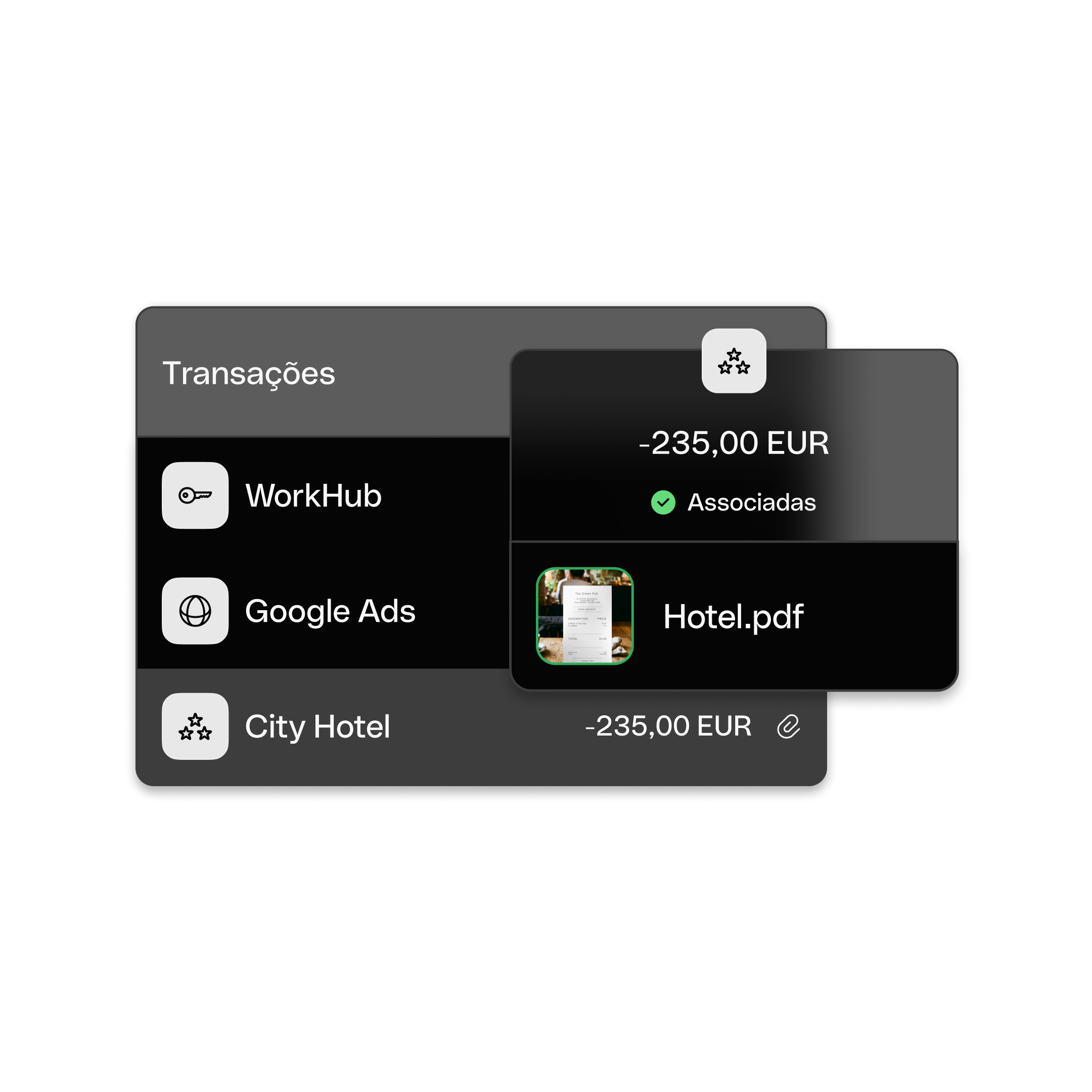 Transactions Receipts Match DarkMode