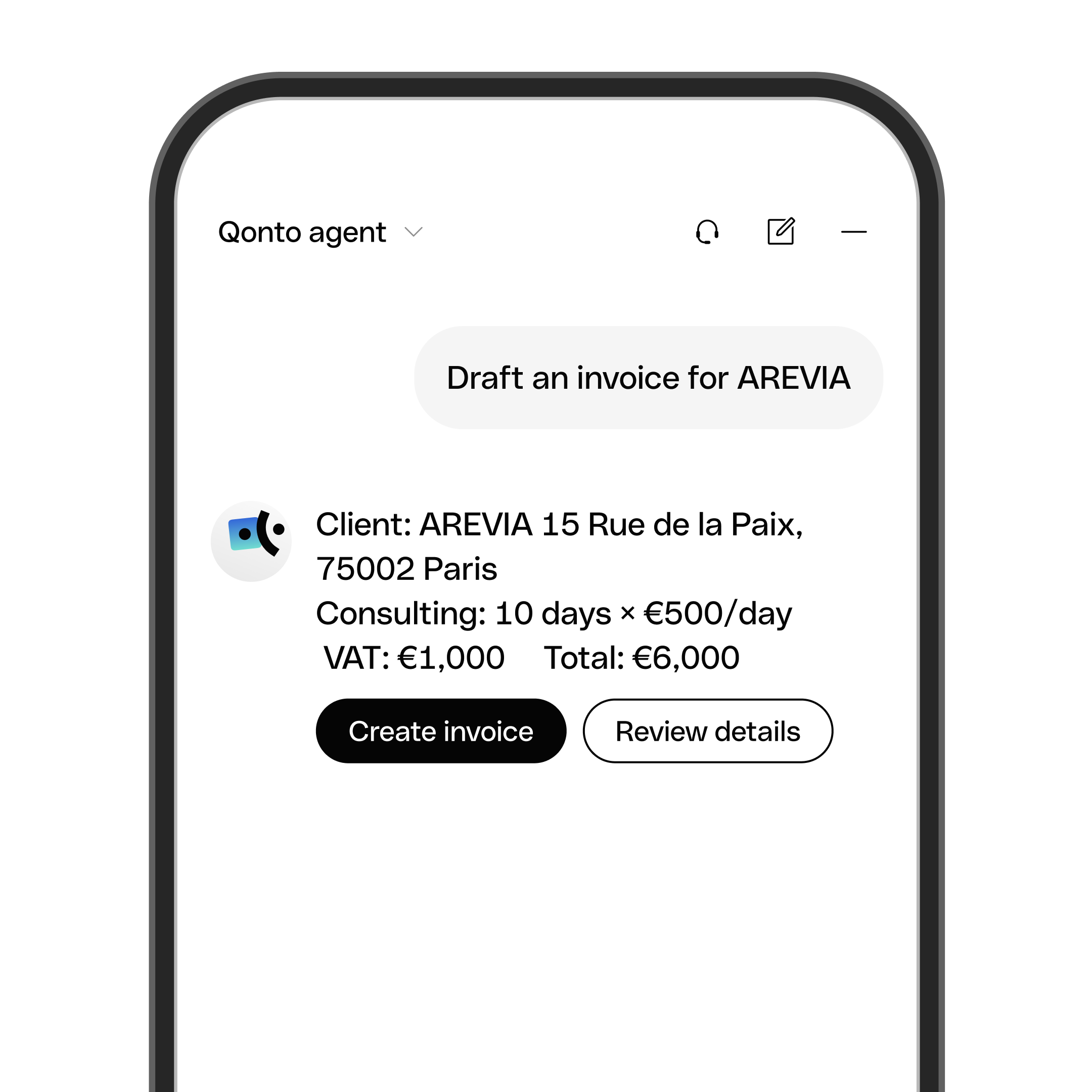 Create invoice AI agent Operator