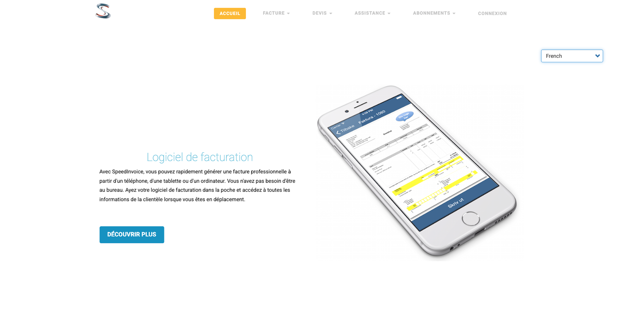 Page de facturation SpeedInvoice