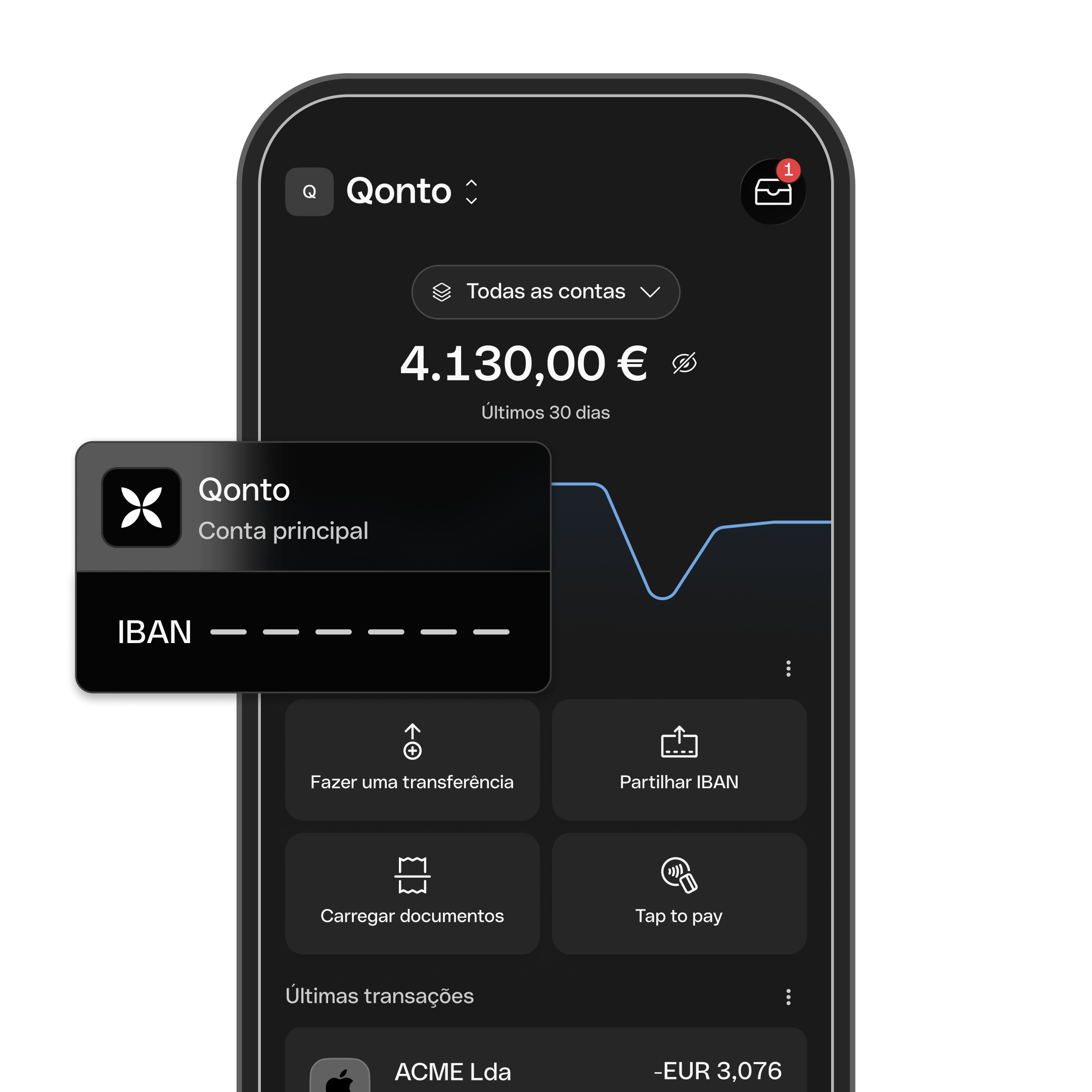 Business Account Home IBAN Mobile DarkMode