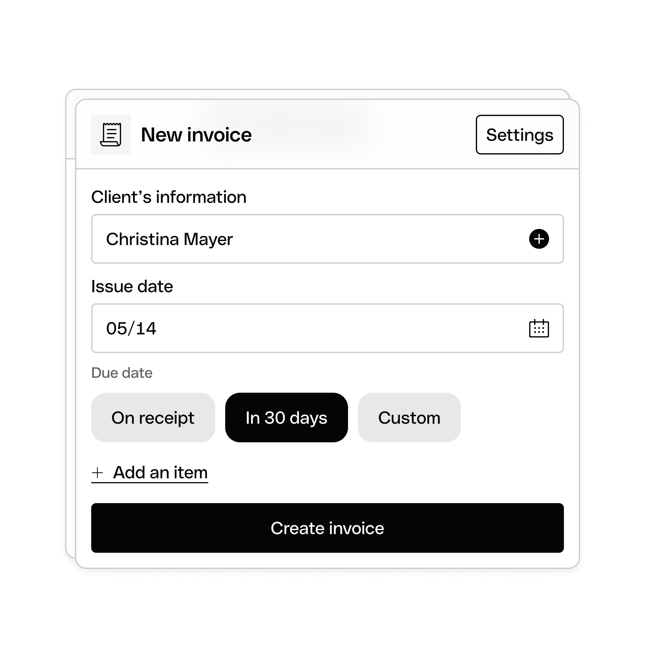 Create invoice