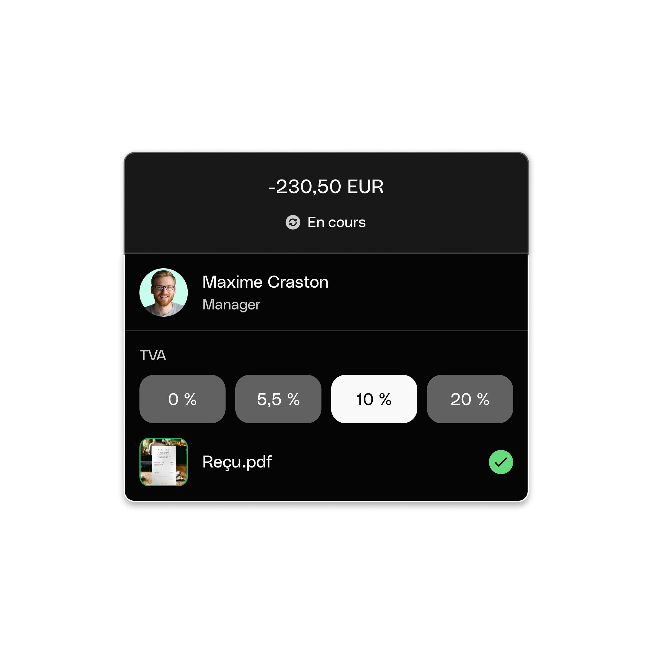 Comptabilité Facture TVA DarkMode