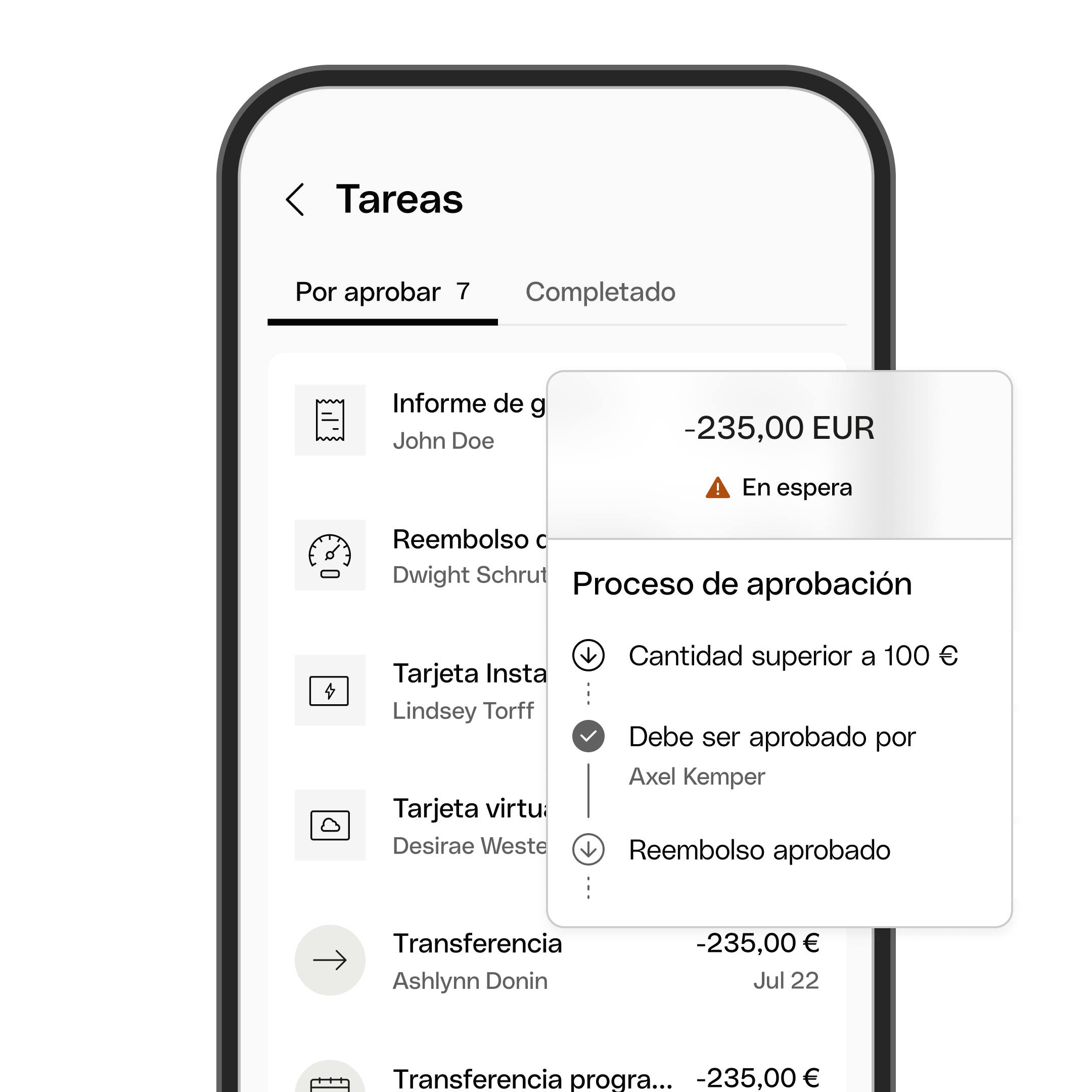 Flujo de trabajo de aprobación de tareas