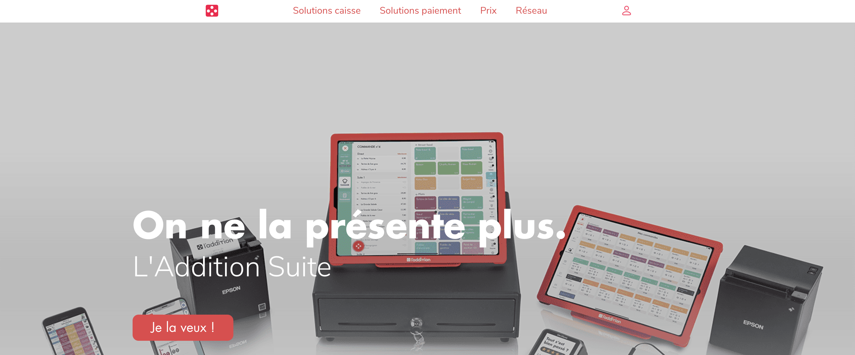 En-tête L'Addition Caisse enregistreuse Page