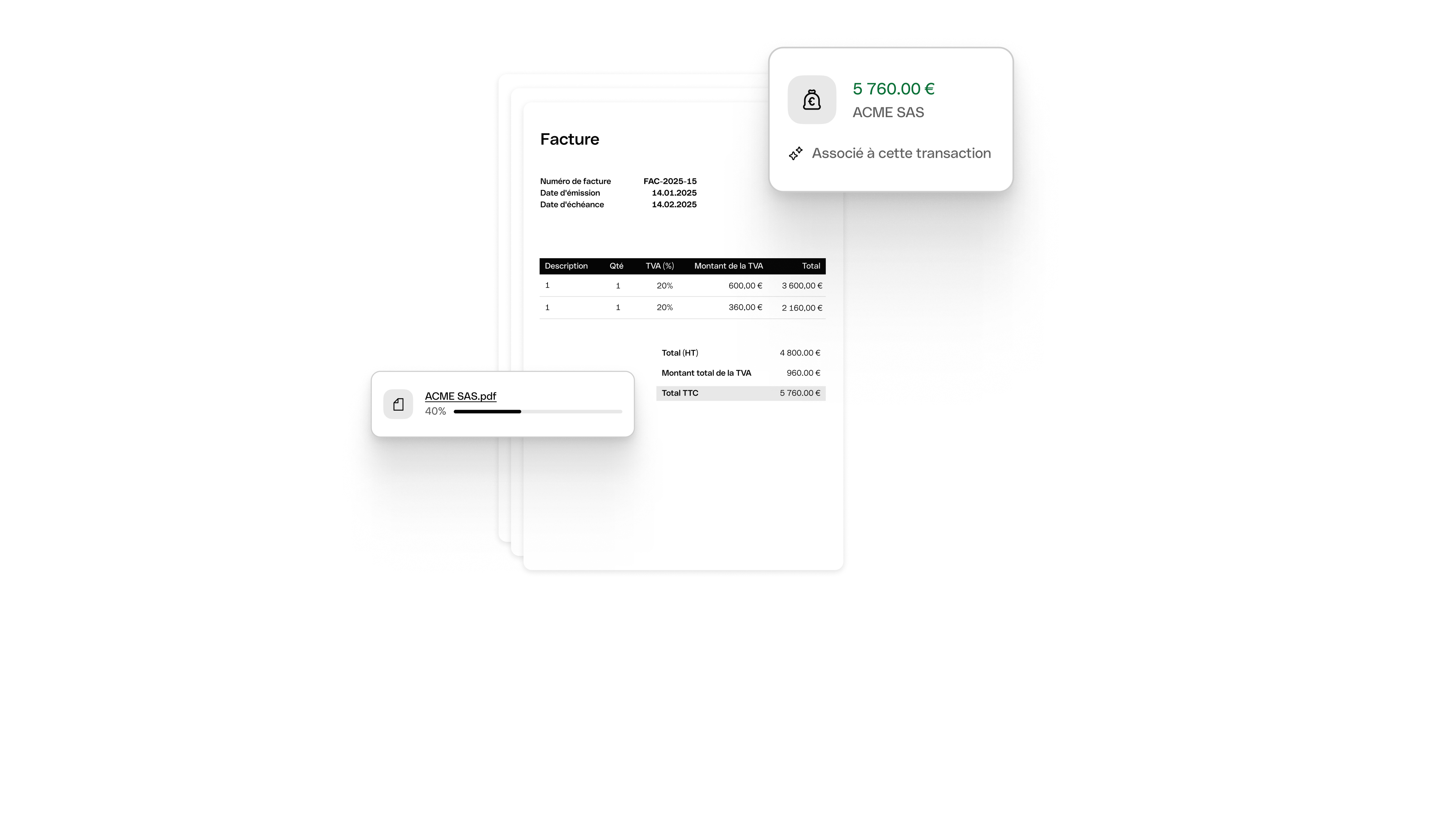 Transaction correspondant à la facture du client