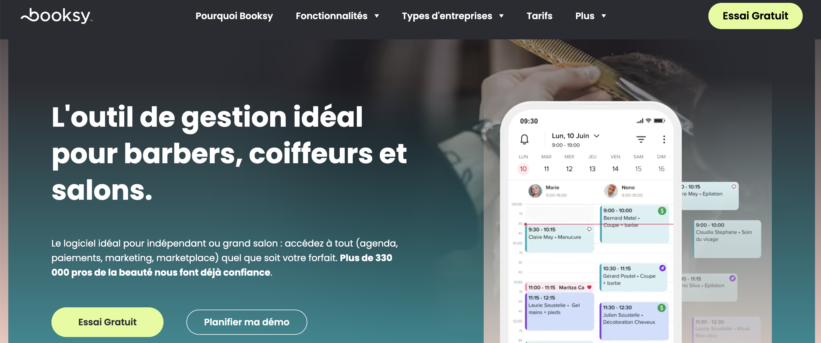 En-tête de la page de caisse enregistreuse Booksy